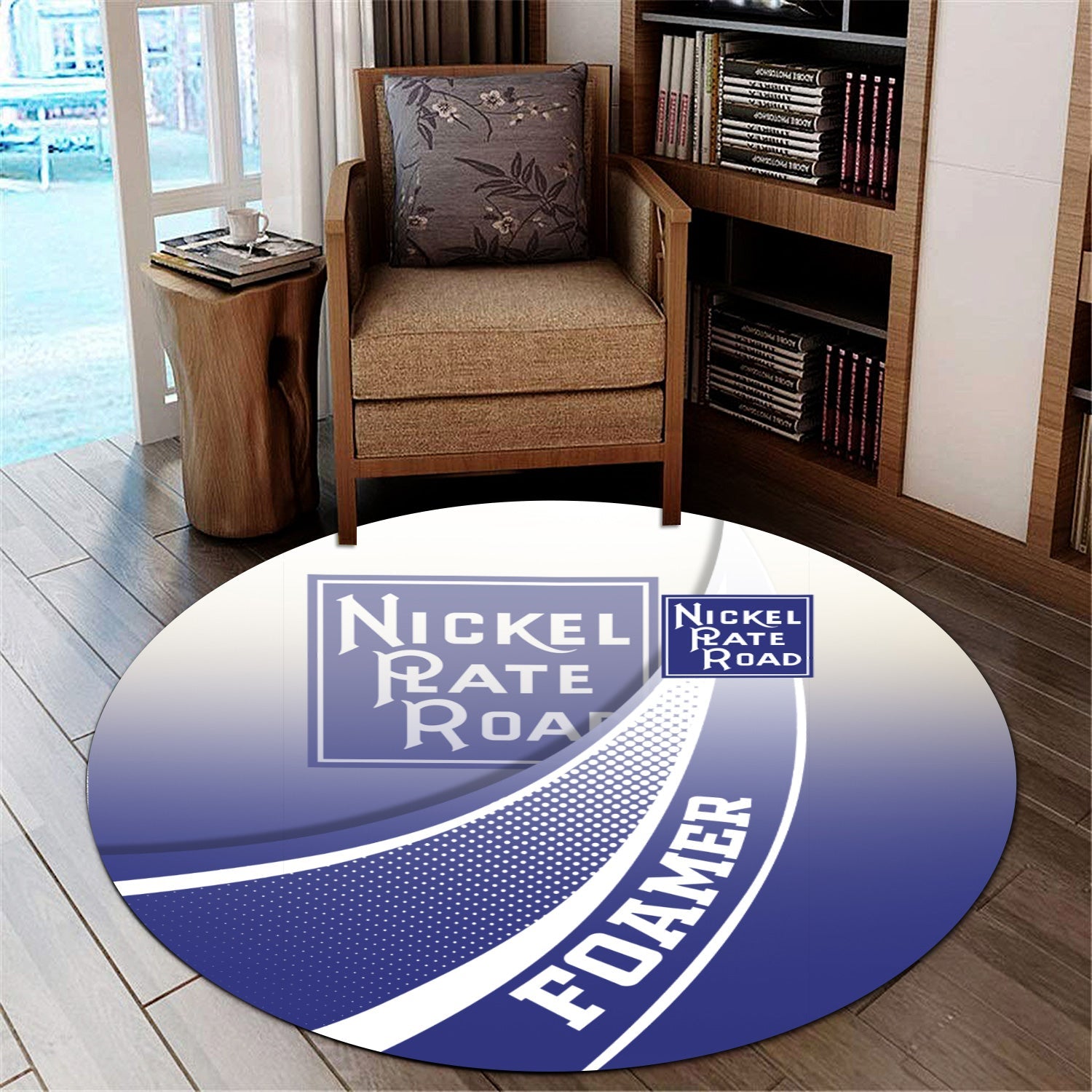 Railspirit New York, Chicago and St. Louis Railroad Round Mat Railway-Themed Style Nickel Plate Road Mat Gift Idea For Trainspotter