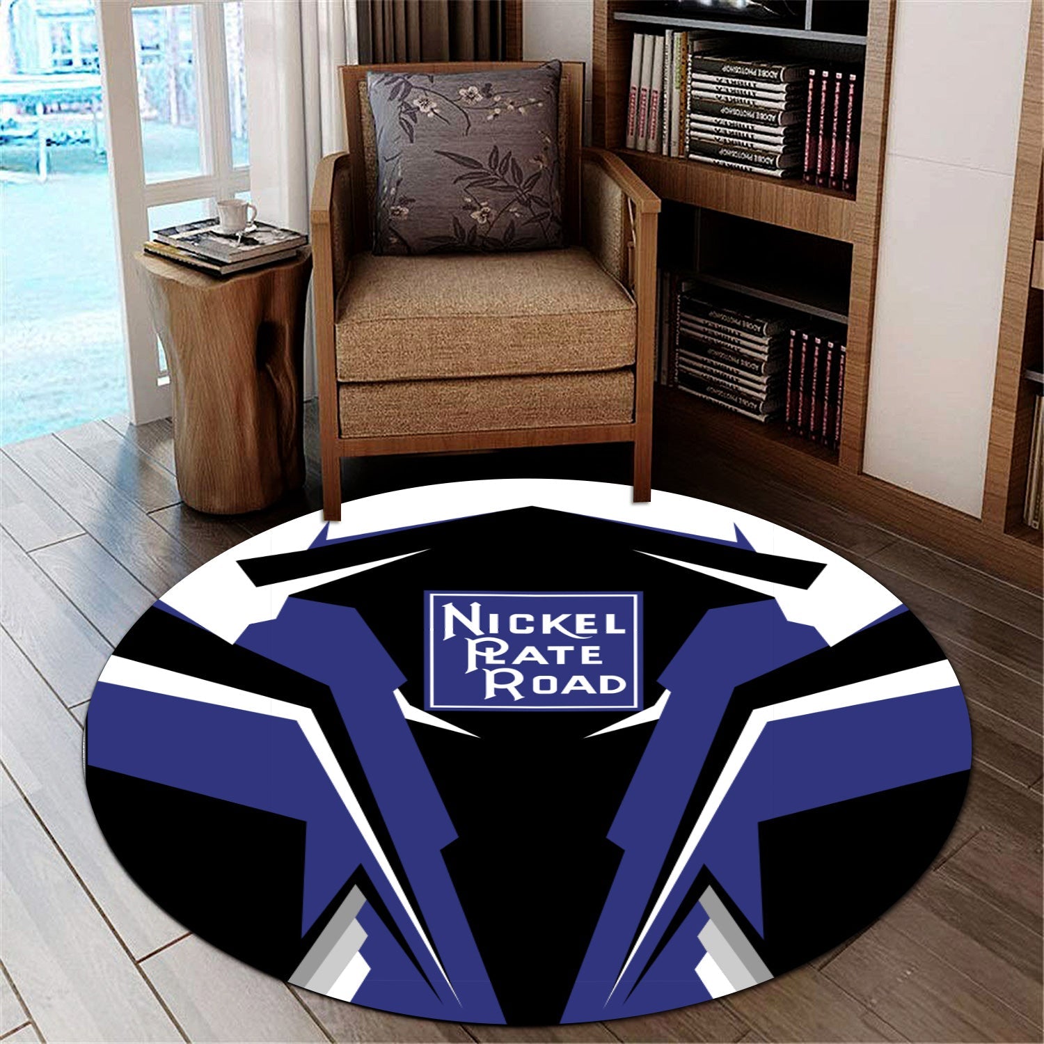 Railspirit New York, Chicago and St. Louis Railroad Round Mat Strong Line Style Nickel Plate Road Mat All Over Print