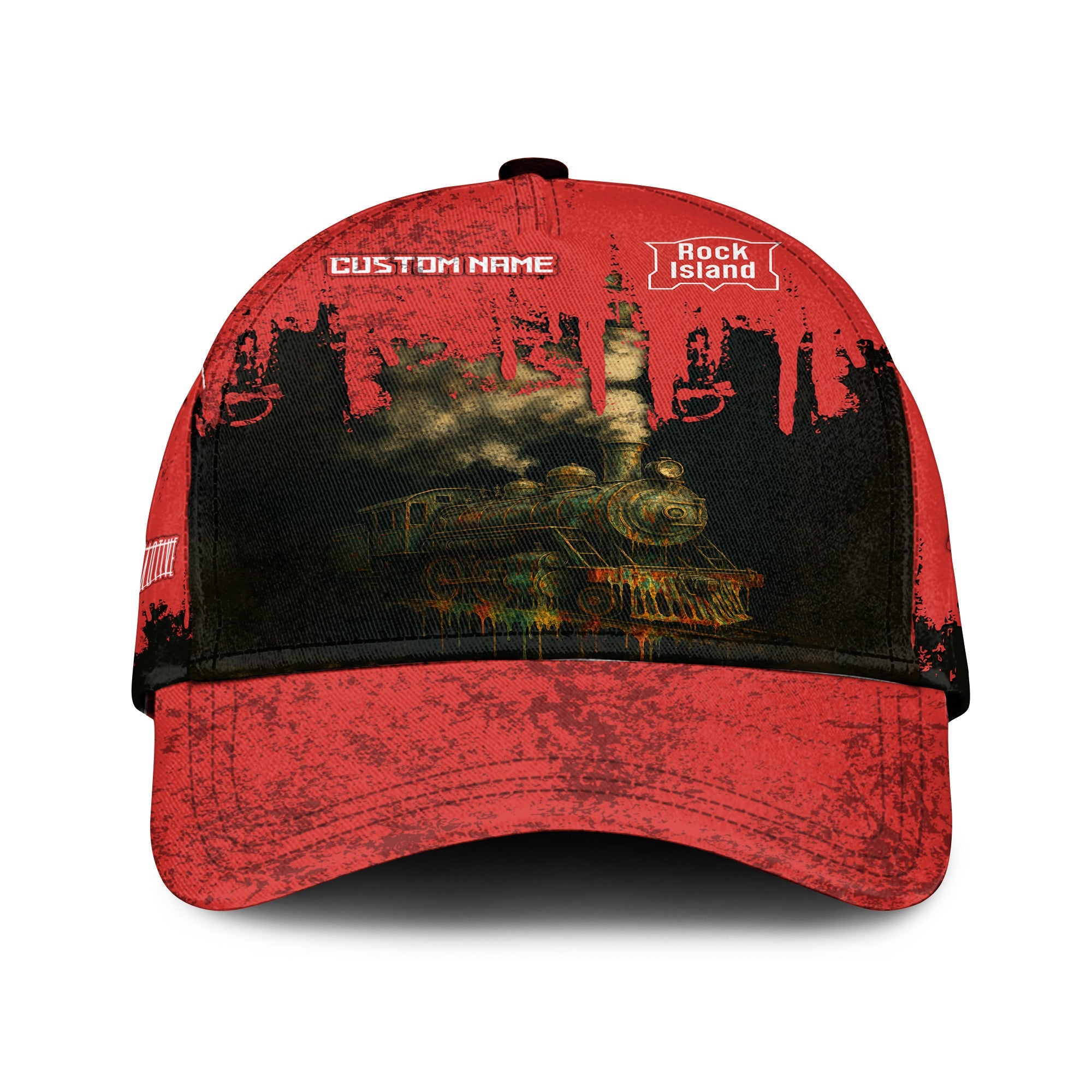 Railspirit Personalized Chicago, Rock Island and Pacific Railroad Classic Cap Vintage Train Art Style Rock Island Railroad Cap For Locomotive Fans