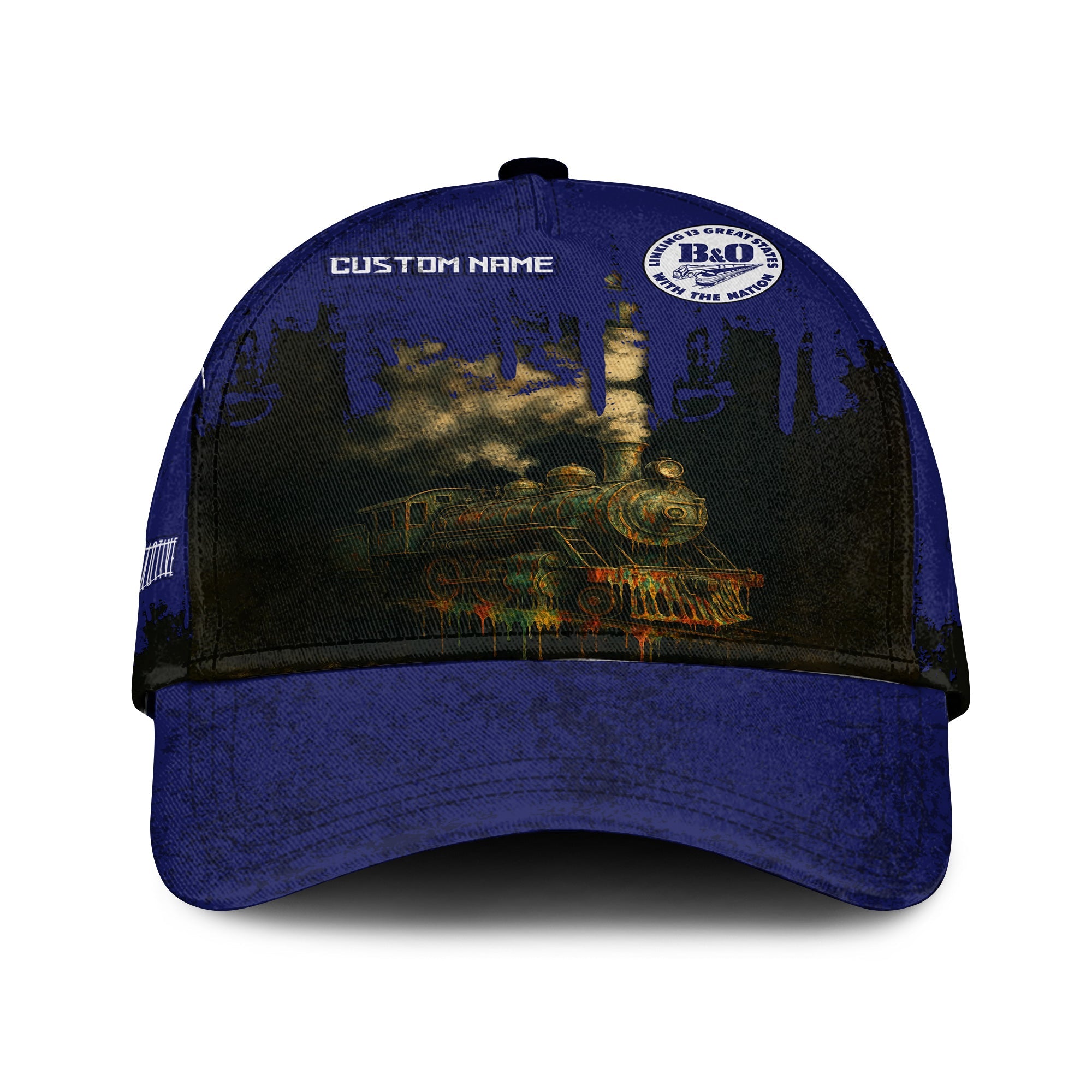 Railspirit Personalized B&O Great States Railroad Classic Cap Vintage Train Art Style Cap For Locomotive Fans