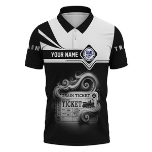 Railspirit Custom Name B&O Great States Railroad Polo Shirt American Train Ticket Printed Shirt