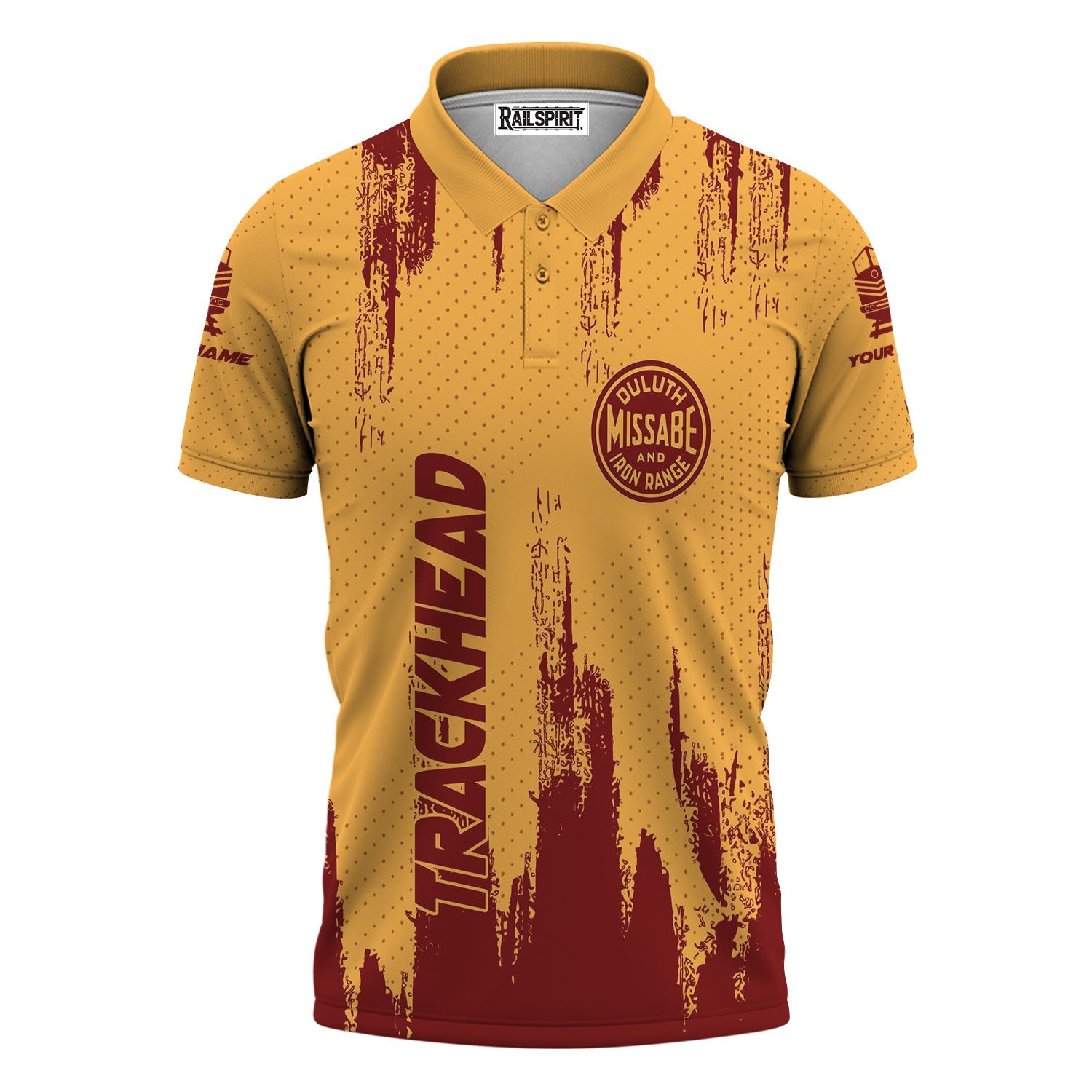 Railspirit Personalized Duluth, Missabe, & Iron Range Railroad Polo Shirt Paint Impact Design Train Shirt for Trackhead