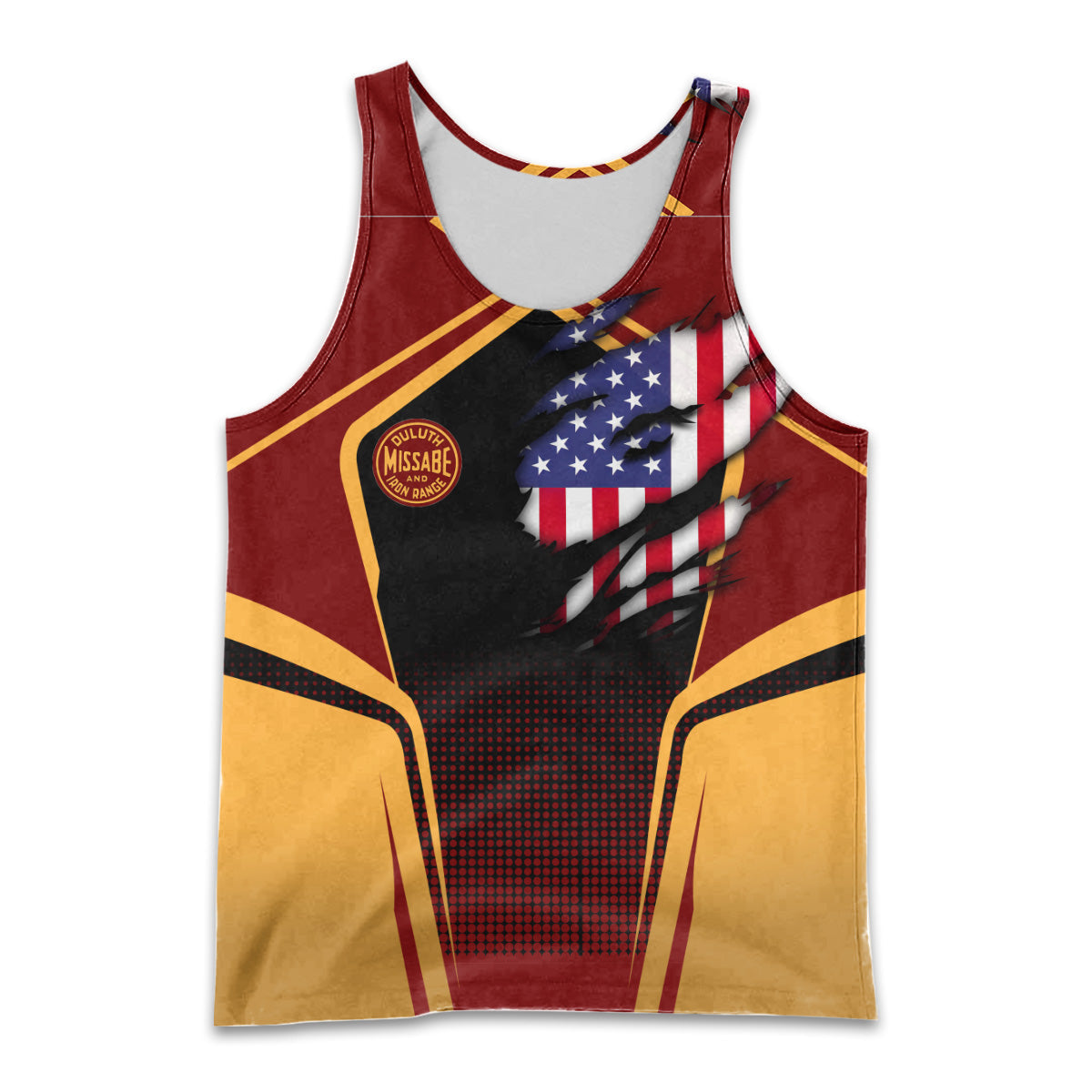 Railspirit Personalized Duluth, Missabe, & Iron Range Railroad Men Tank Top American Eagle Vintage Train Shirt