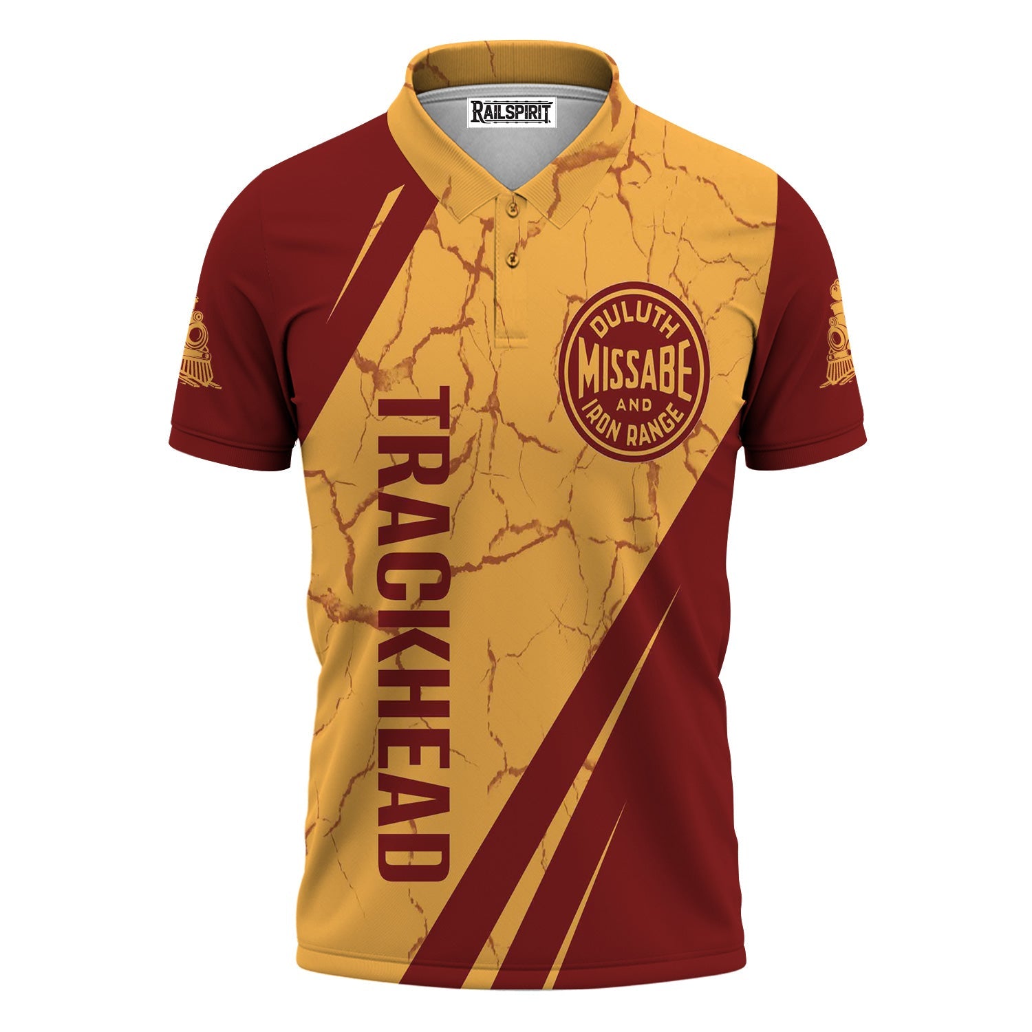 Railspirit Personalized Duluth, Missabe, & Iron Range Railroad Polo Shirt Crackle Texture Style Train Shirt For Trackhead