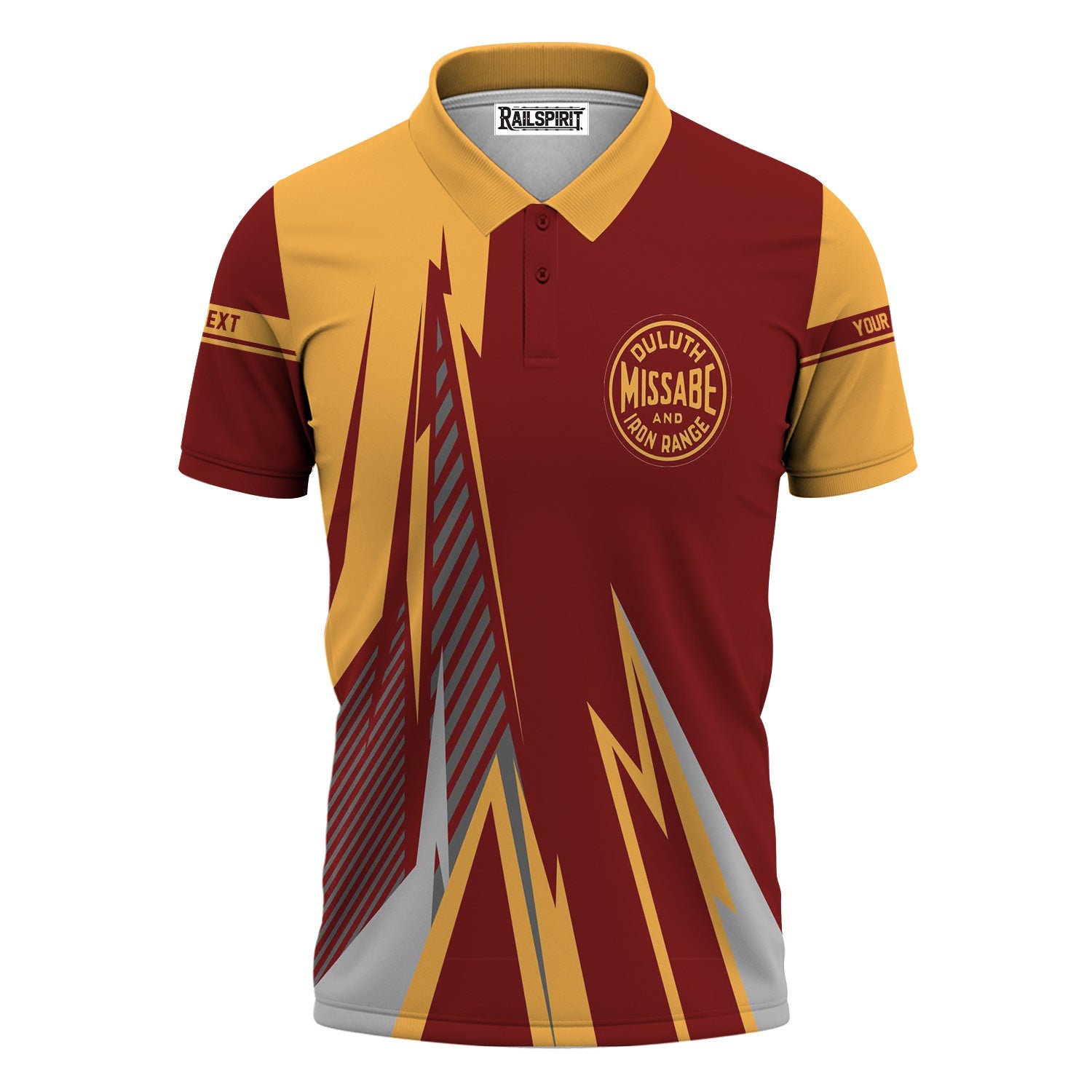 Railspirit Personalized Duluth, Missabe, & Iron Range Railroad Polo Shirt Lightning-Inspired Railway Style Shirt For Train Lovers