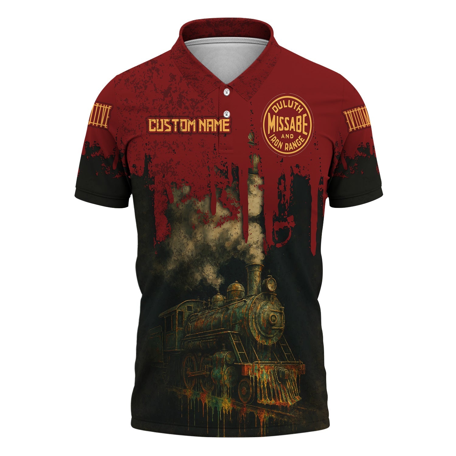 Railspirit Personalized Duluth, Missabe, & Iron Range Railroad Polo Shirt Vintage Train Art Style Shirt For Locomotive Fans