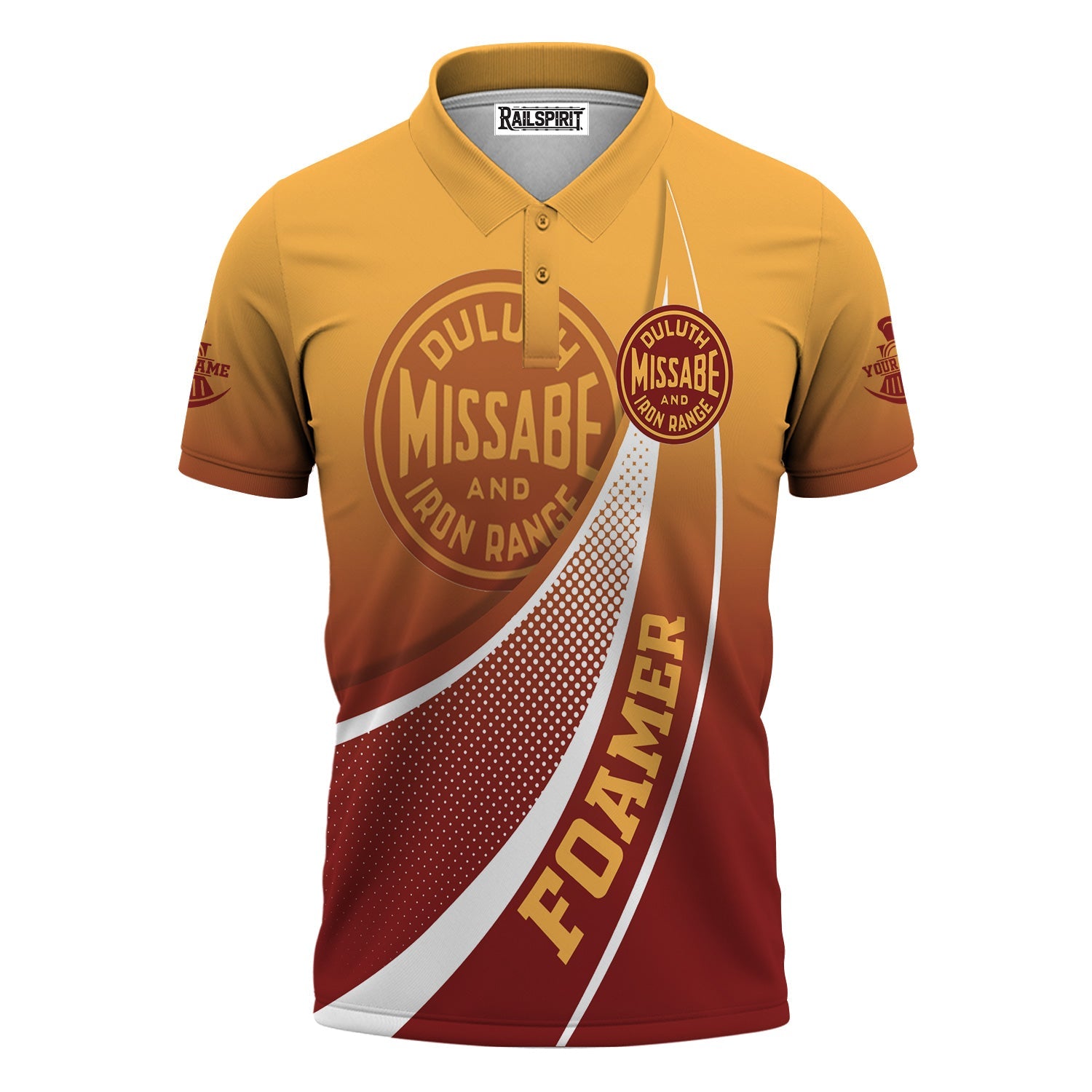 Railspirit Personalized Duluth, Missabe, & Iron Range Railroad Polo Shirt Railway-Themed Style Shirt Gift Idea For Trainspotter