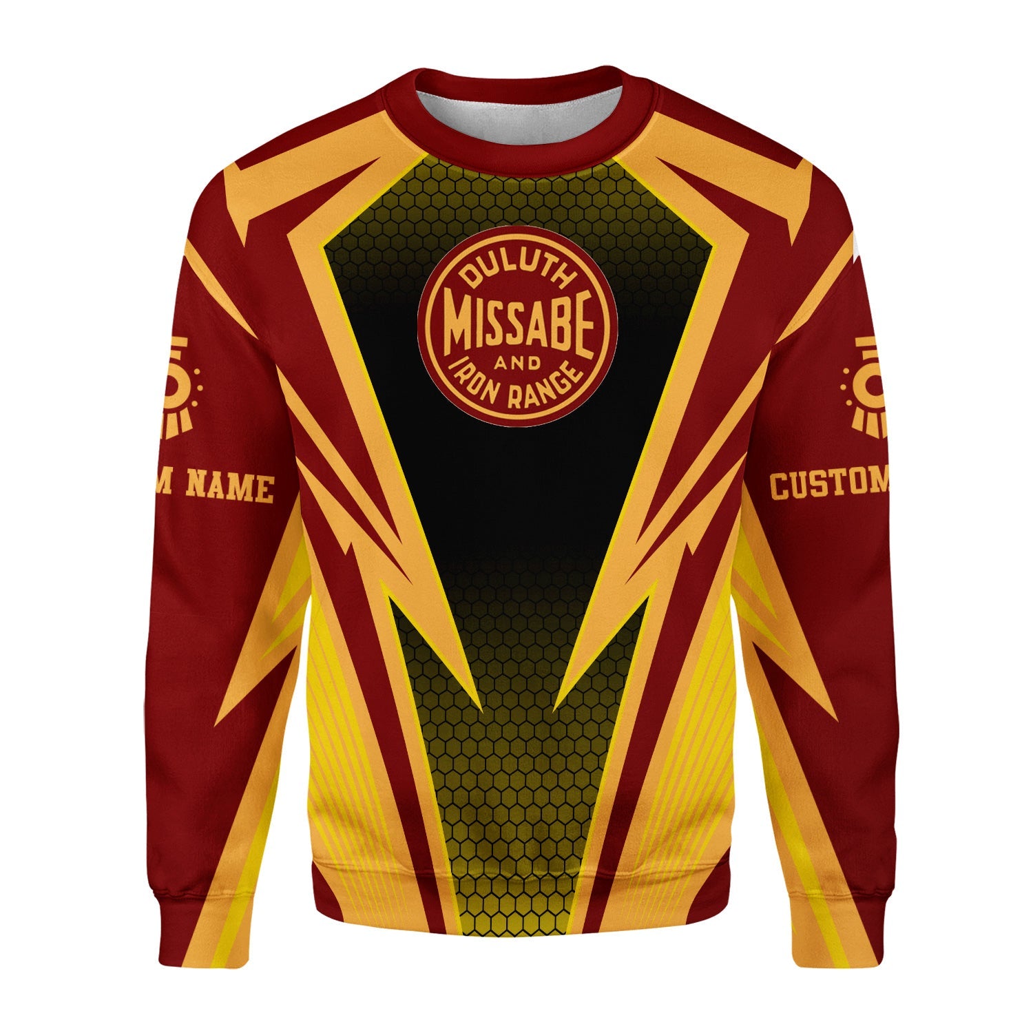 Railspirit Personalized Duluth, Missabe, & Iron Range Railroad Sweatshirt Lightning Graphic Style Shirt Gift Idea For Train Lover