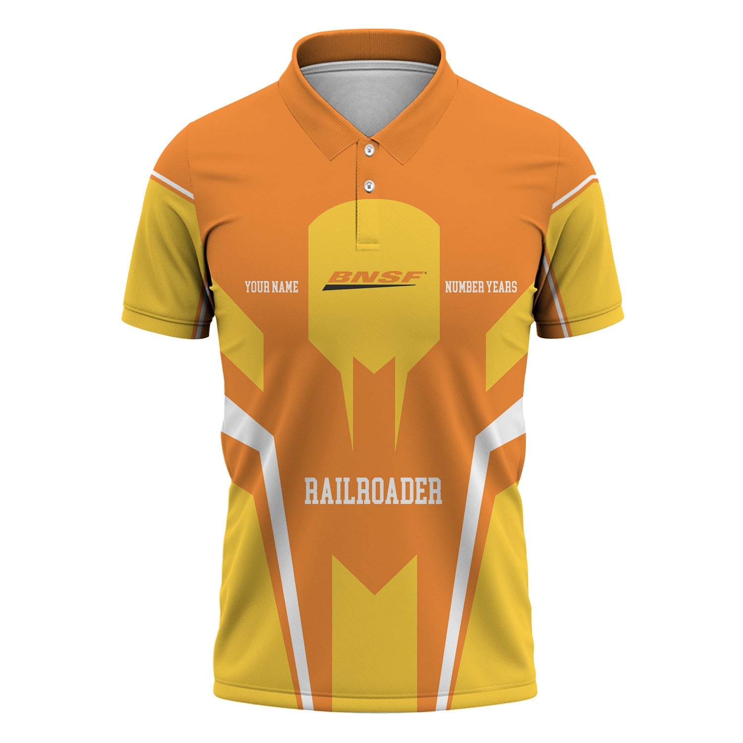 Railspirit Personalized BNSF Railway Polo Shirt Custom Year Railroader Shirt Gift Idea For Train Lover