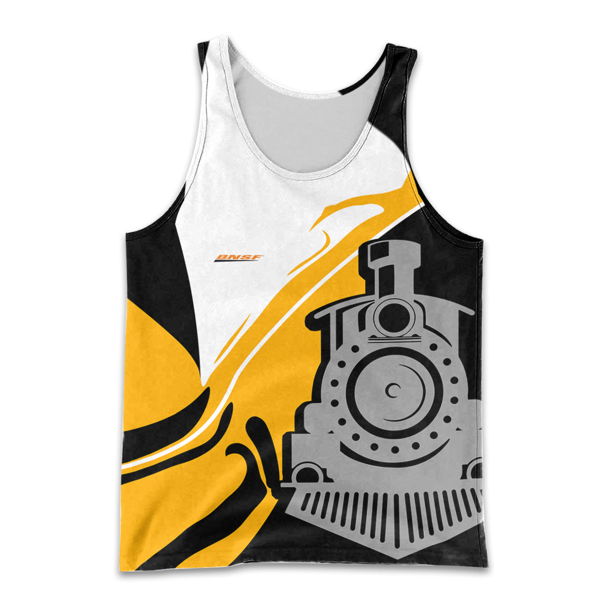 Railspirit Personalized BNSF Railway Men Tank Top Flame-Inspired Style Shirt Gift Idea For Train Lovers