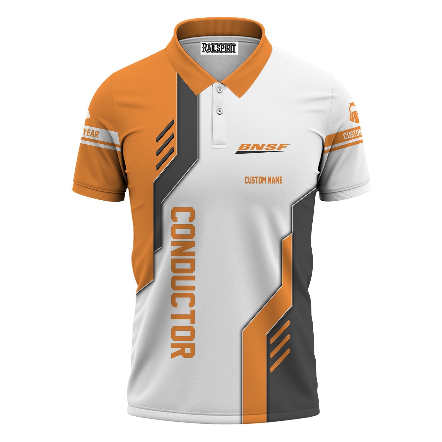 Railspirit Personalized BNSF Railway Polo Shirt Unique Railway Style with Custom Job Train Shirt