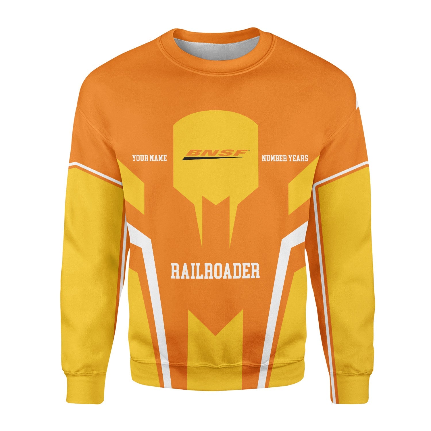 Railspirit Personalized BNSF Railway Sweatshirt Custom Year Railroader Shirt Gift Idea For Train Lover