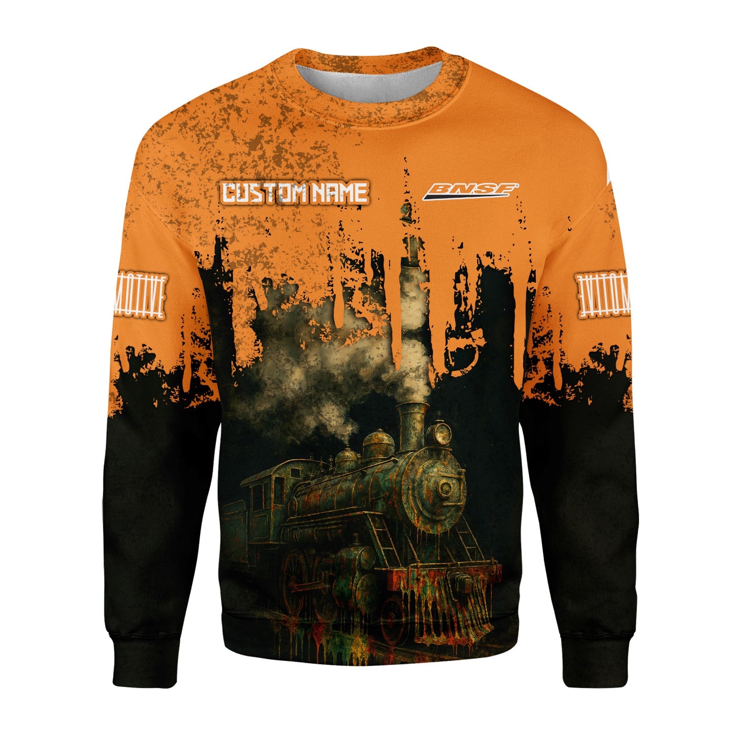 Railspirit Personalized BNSF Railway Sweatshirt Vintage Train Art Style Shirt For Locomotive Fans