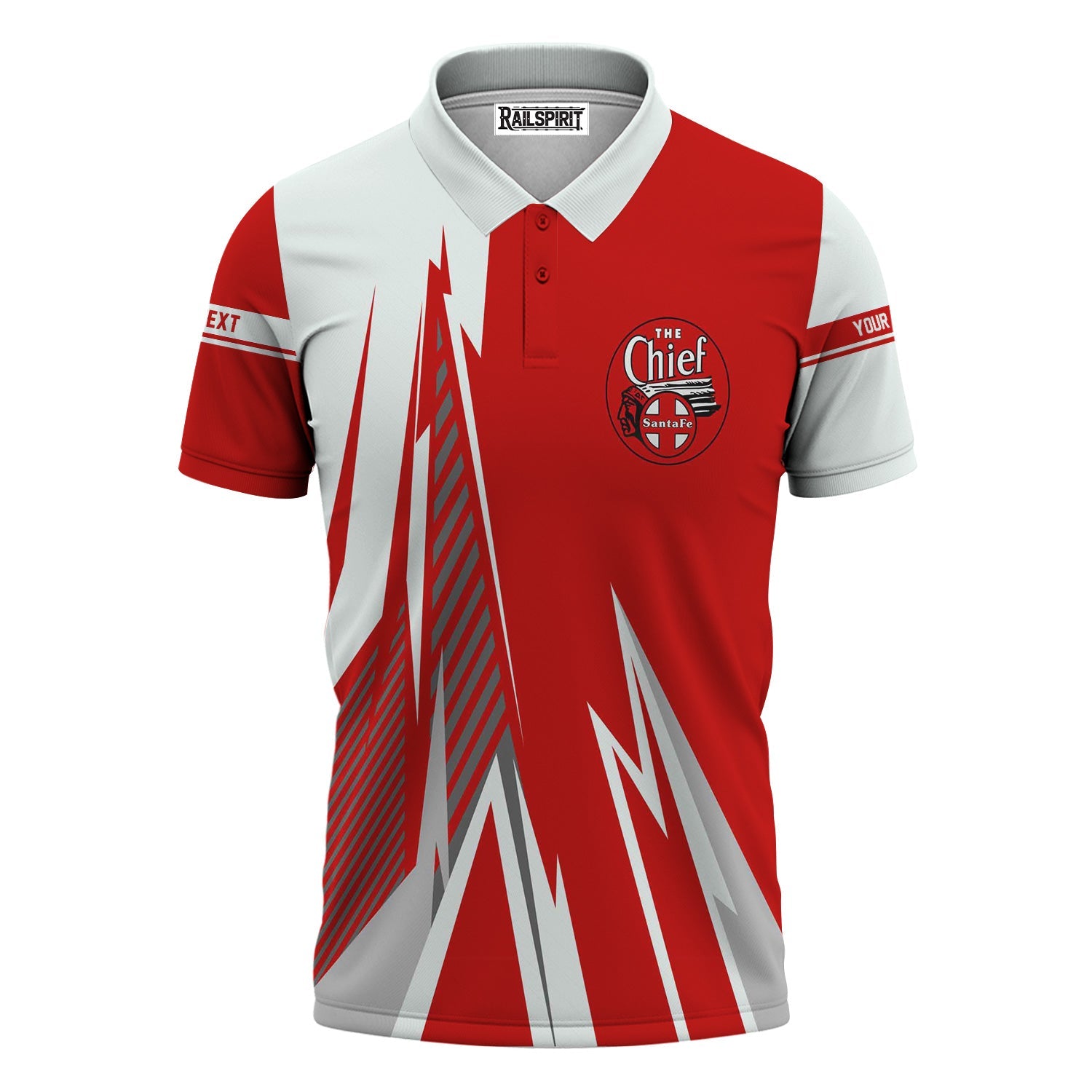 Railspirit Personalized The Chief Santa Fe Railroad Polo Shirt Lightning-Inspired Railway Style Shirt For Train Lovers
