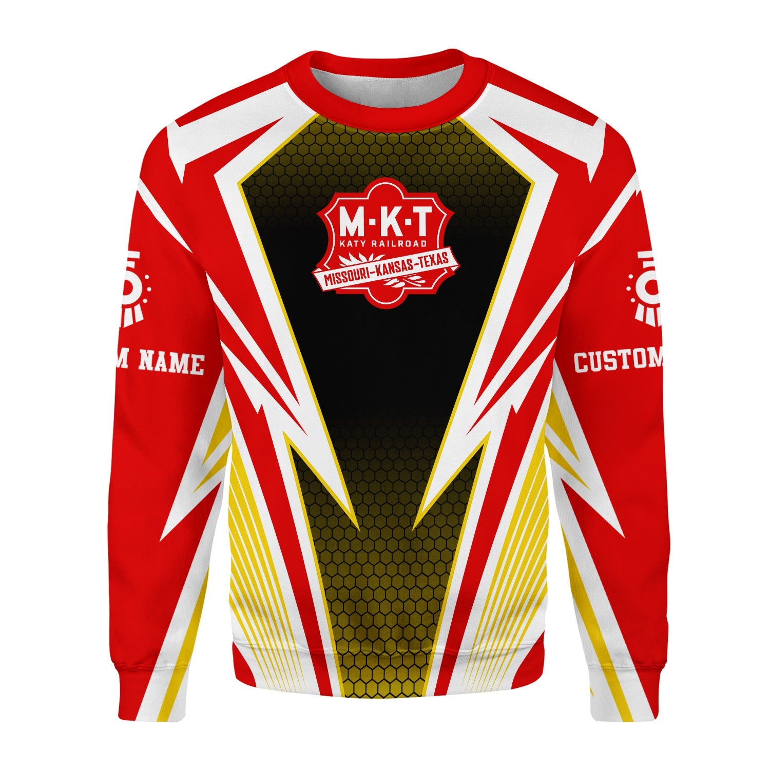 Railspirit Personalized Katy Railroad Sweatshirt Lightning Graphic Style Shirt Gift Idea For Train Lover