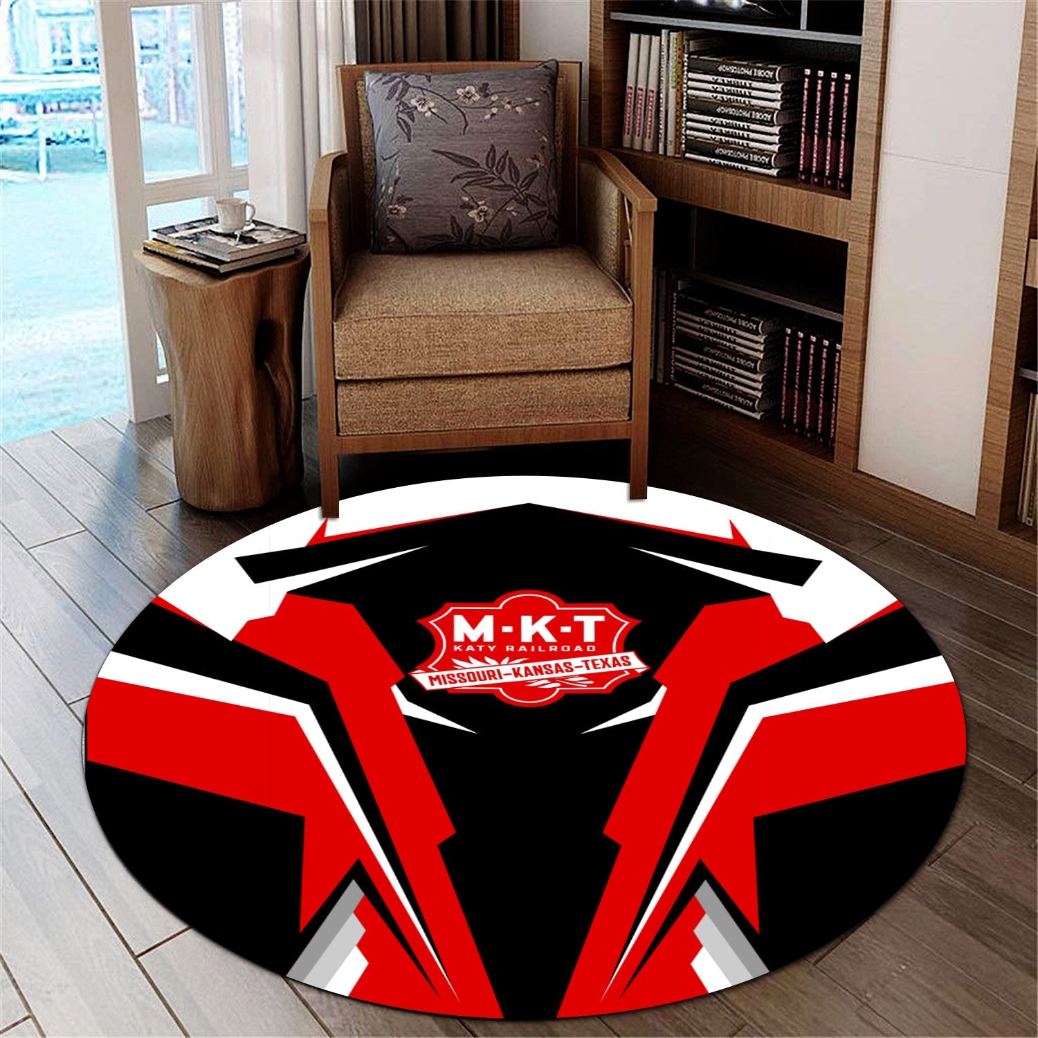 Railspirit Katy Railroad Round Mat Strong Line Style Rug All Over Print