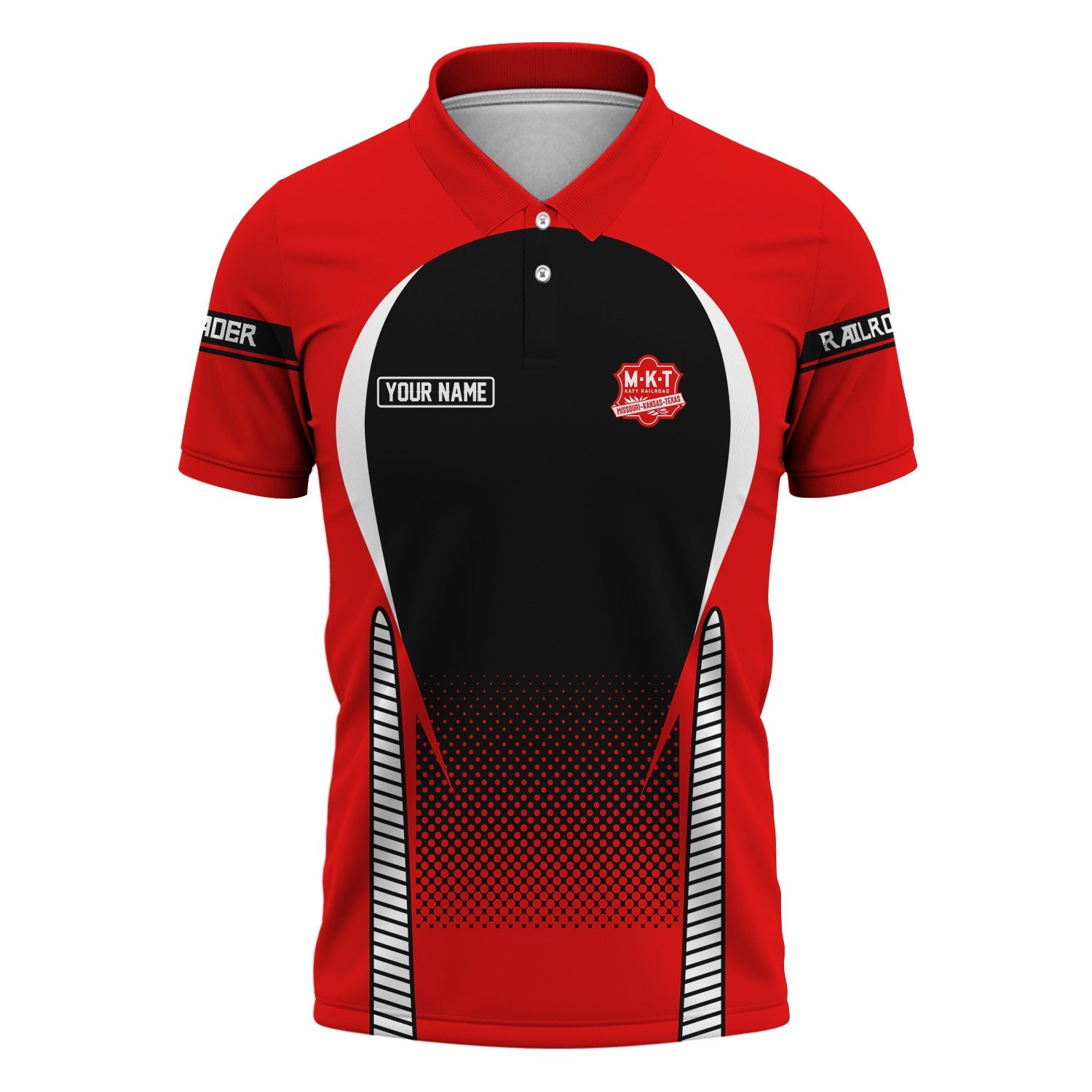 Railspirit Personalized Katy Railroad Polo Shirt Stress Is Caused By Not Having Enough Trains Shirt All Over Print