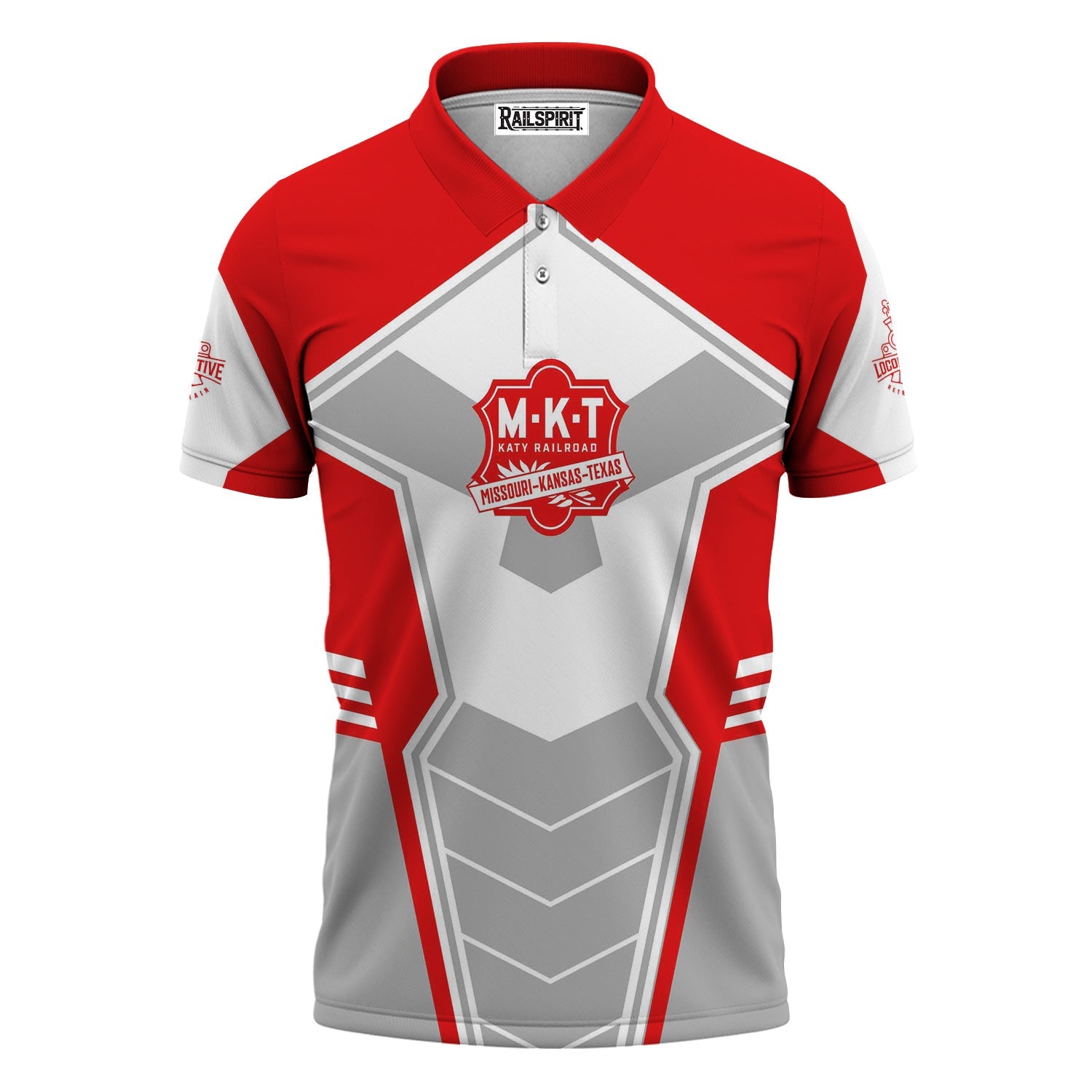 Railspirit Personalized Katy Railroad Polo Shirt Engine-Inspired Style Train Shirt for Railroad Fanatic