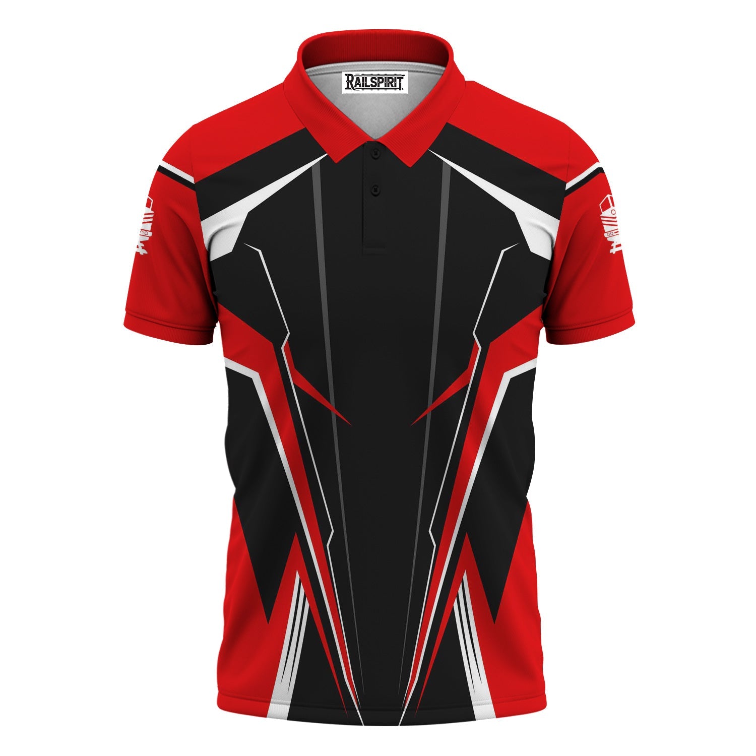 Railspirit Personalized Katy Railroad Polo Shirt Lightning-Edge Design Train Shirt For Railroad Lovers