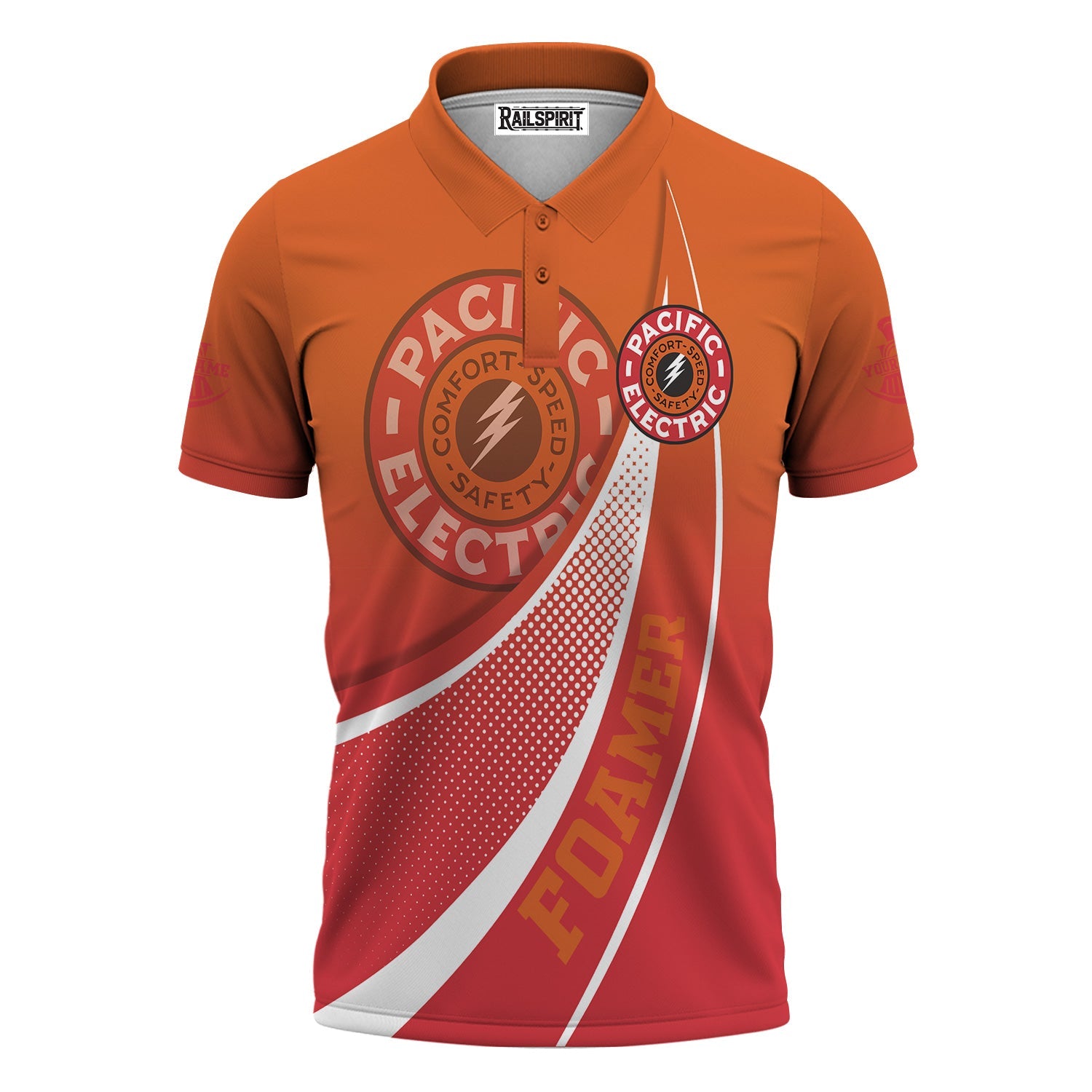 Railspirit Personalized Pacific Electric Railroad Polo Shirt Railway-Themed Style Shirt Gift Idea For Trainspotter