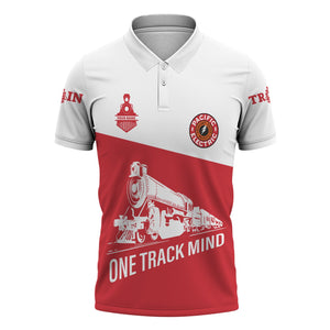 Railspirit Personalized Pacific Electric Railroad Polo Shirt One Track Mind Unisex Train Shirt Gift Idea For Train Lover