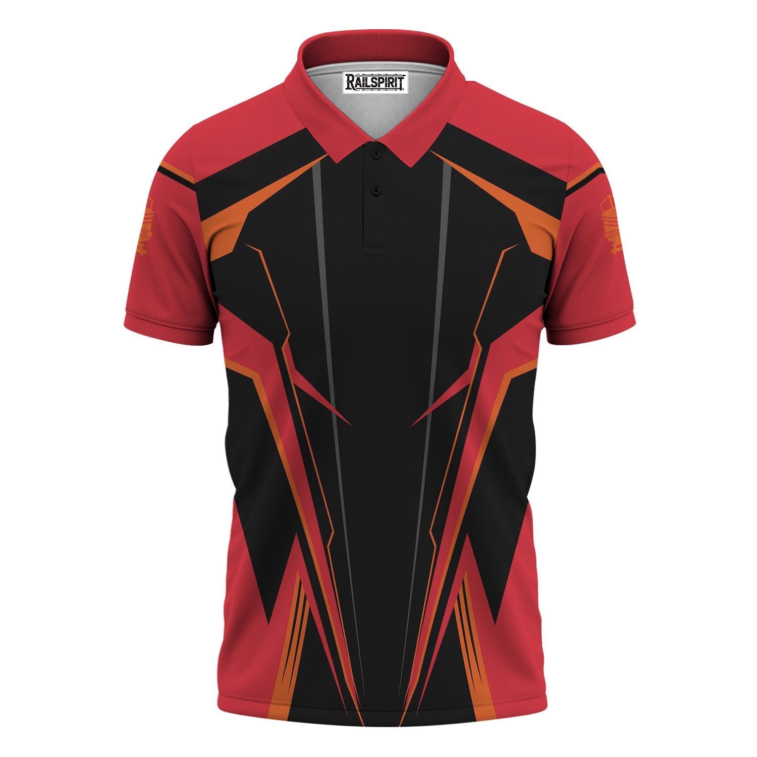 Railspirit Personalized Pacific Electric Railroad Polo Shirt Lightning-Edge Design Train Shirt For Railroad Lovers