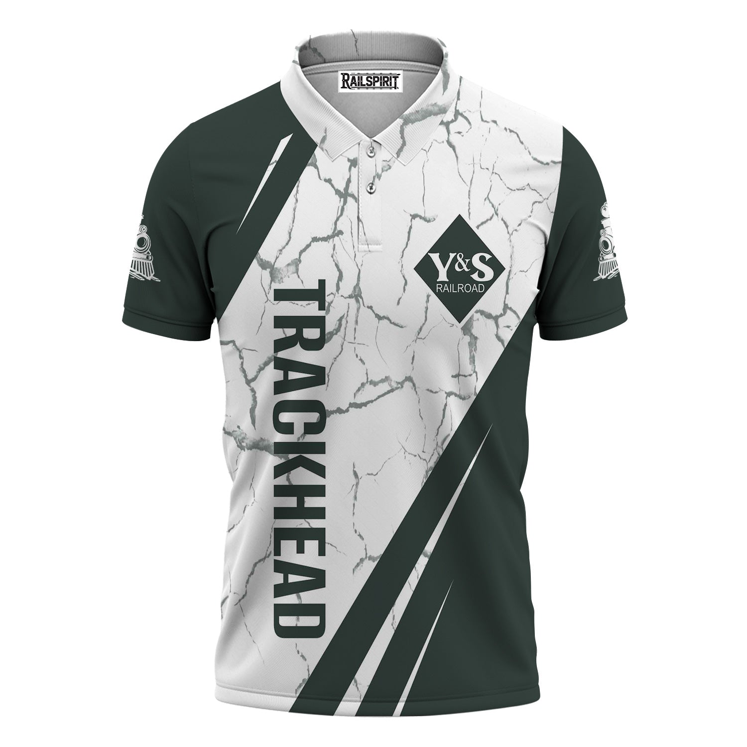 Railspirit Personalized Youngstown & Southern Railroad Polo Shirt Crackle Texture Style Train Shirt For Trackhead