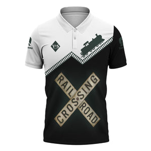 Railspirit Personalized Youngstown & Southern Railroad Polo Shirt Railroad Crossing Printed Train Track Shirt
