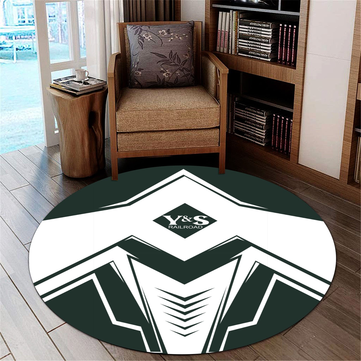 Railspirit Youngstown & Southern Railroad Round Mat Railway Trainspotter Style Mat Gift Idea For Foamers