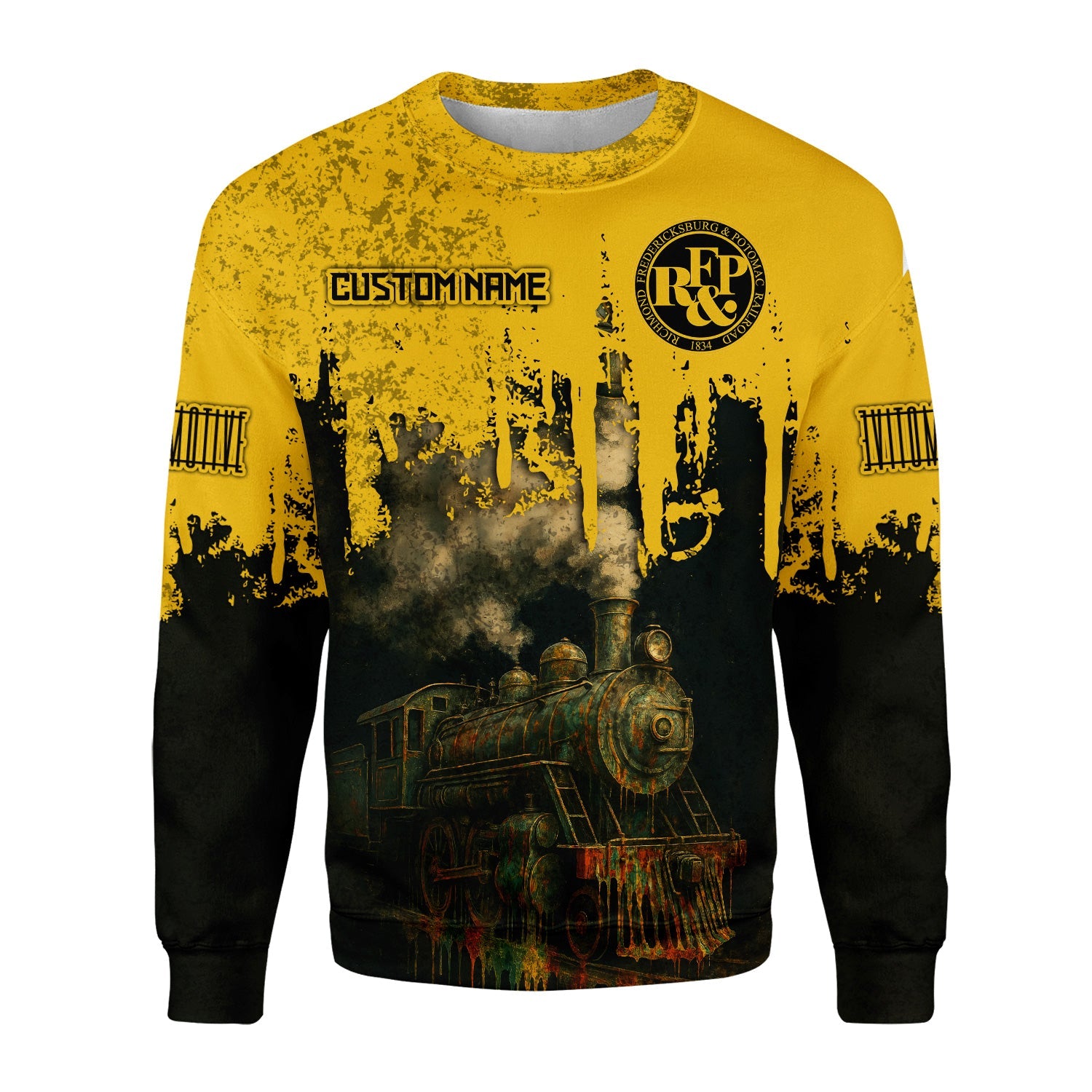 Railspirit Personalized Richmond, Fredericksburg And Potomac Railroad Sweatshirt Vintage Train Art Style Shirt For Locomotive Fans
