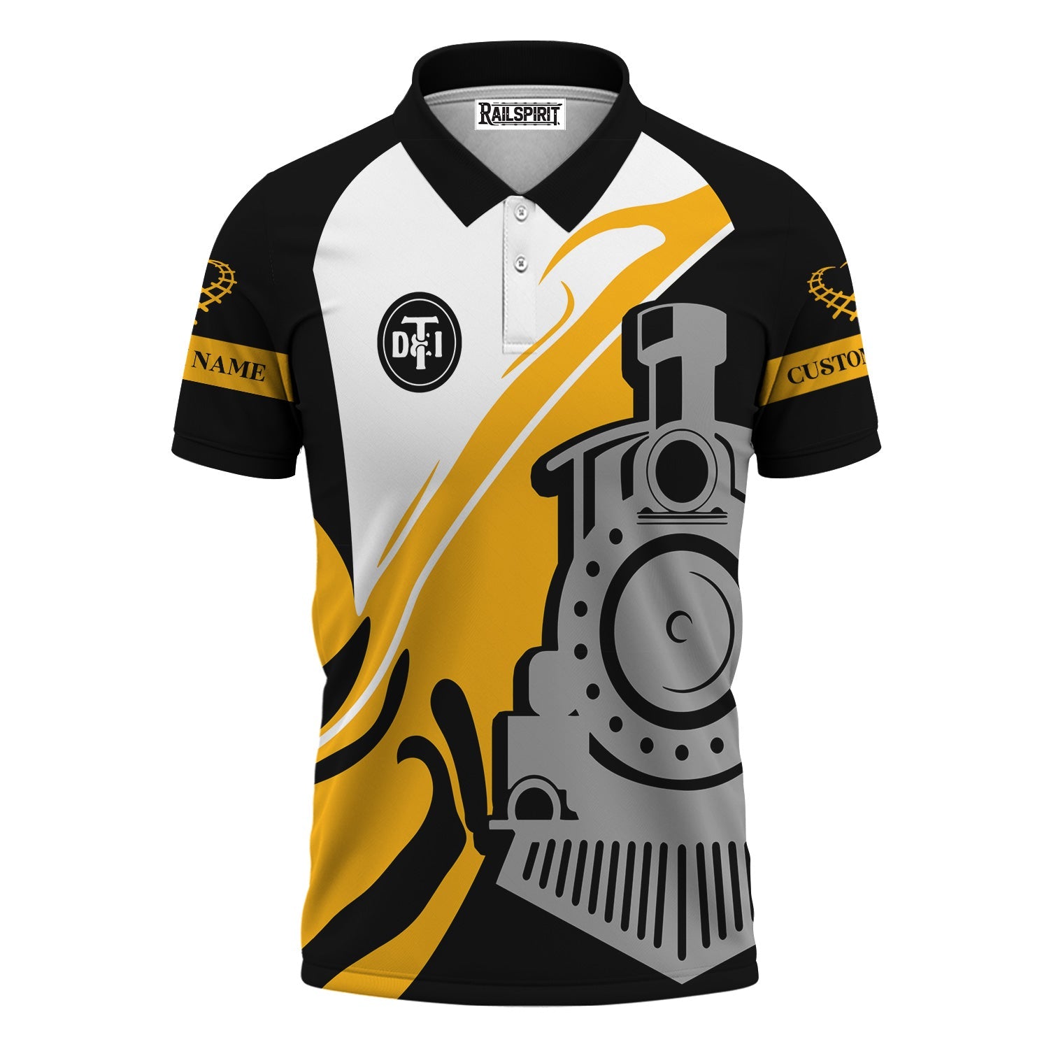 Railspirit Personalized Detroit Toledo And Ironton Railroad Polo Shirt Flame-Inspired Style Shirt Gift Idea For Train Lovers