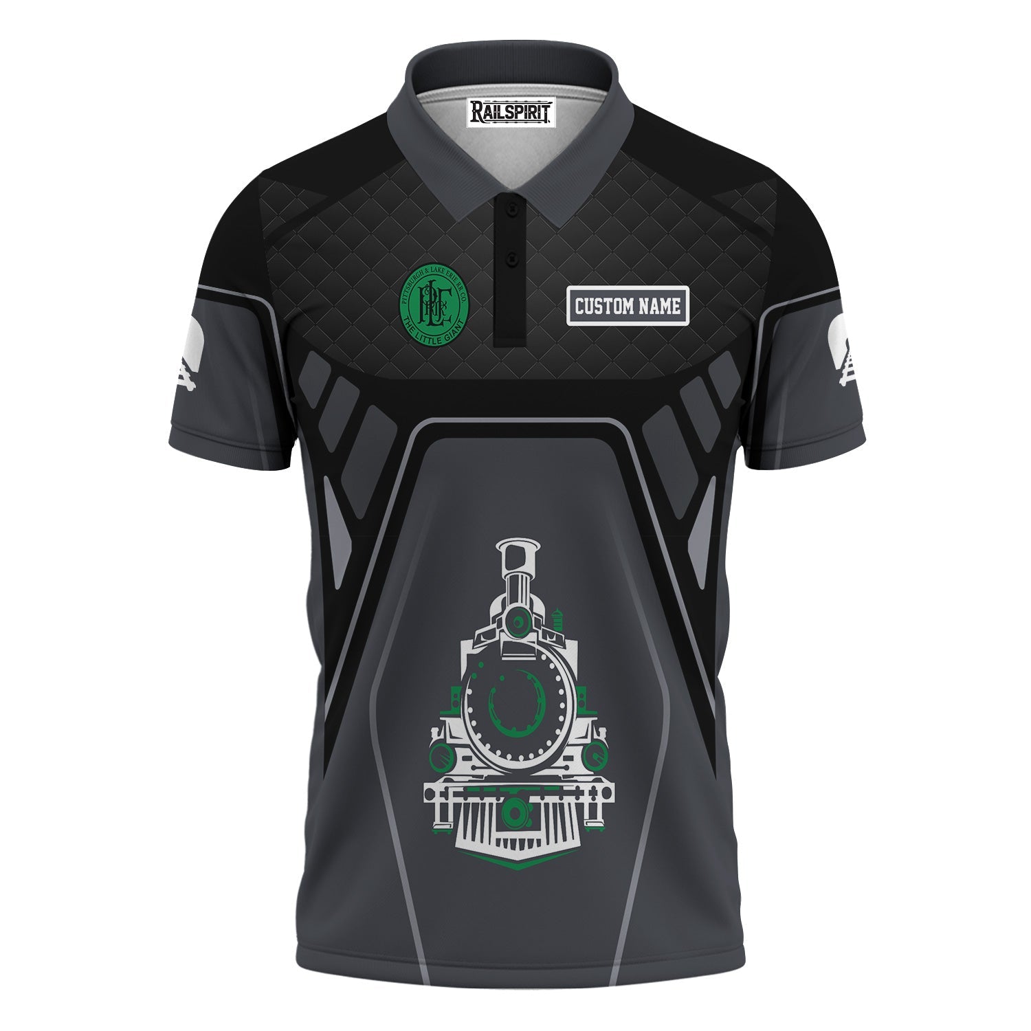 Railspirit Personalized Pittsburgh And Lake Erie Railroad Polo Shirt Steam Locomotive Engine Graphic Train Shirt All Over Print