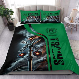 Railspirit Personalized Pittsburgh And Lake Erie Railroad Bedding Set Railroad Crossing Sign Bedding Set All Over Print