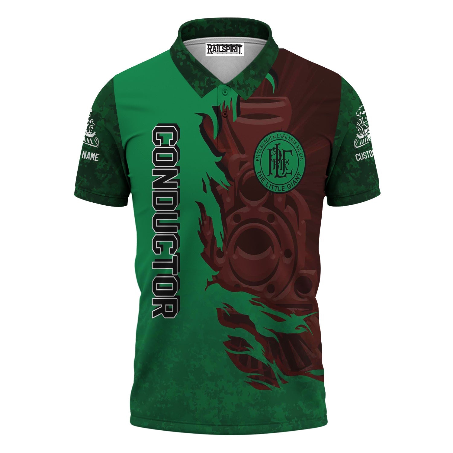 Railspirit Personalized Pittsburgh And Lake Erie Railroad Polo Shirt Blazing Style with Custom Position Train Shirt