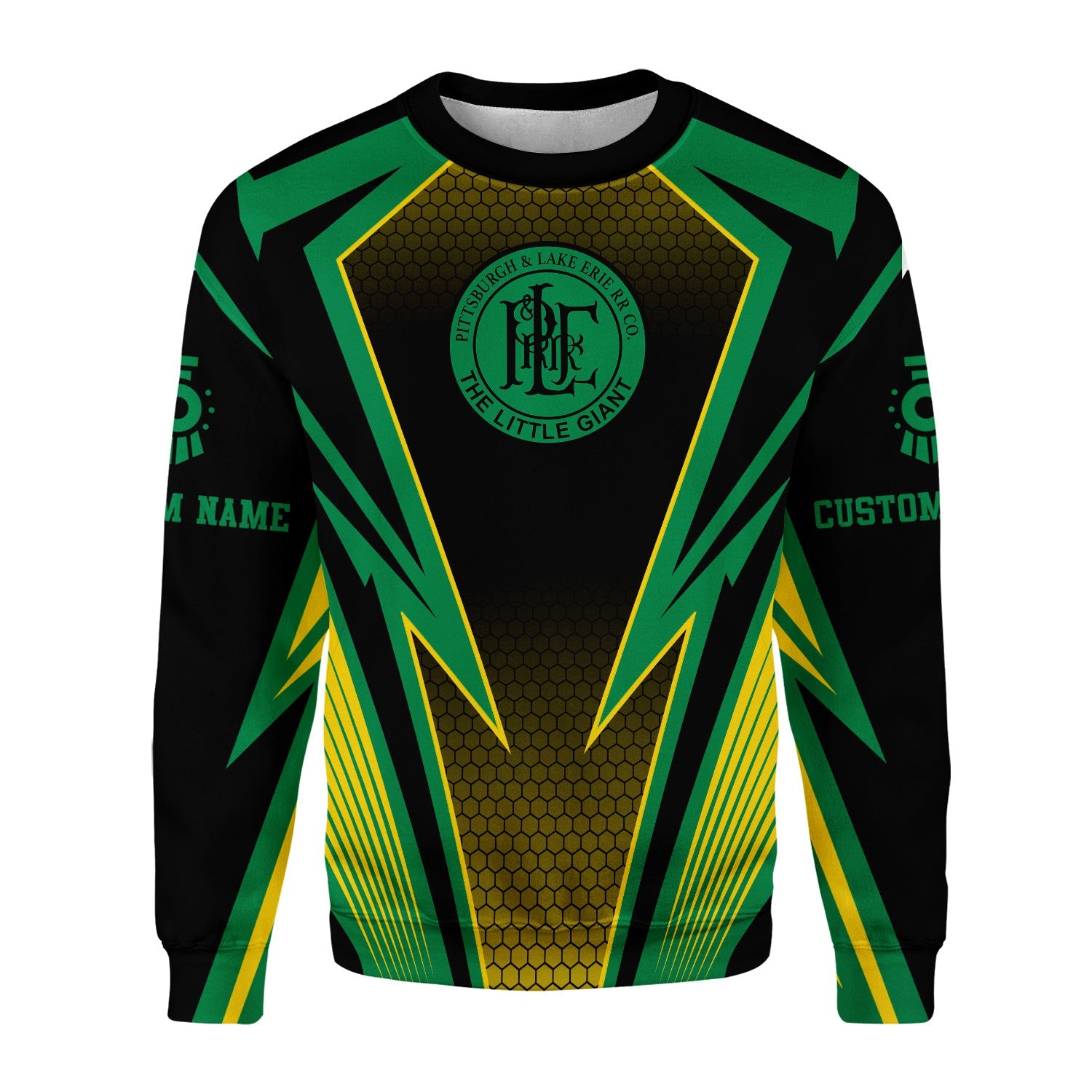 Railspirit Personalized Pittsburgh And Lake Erie Railroad Sweatshirt Lightning Graphic Style Shirt Gift Idea For Train Lover