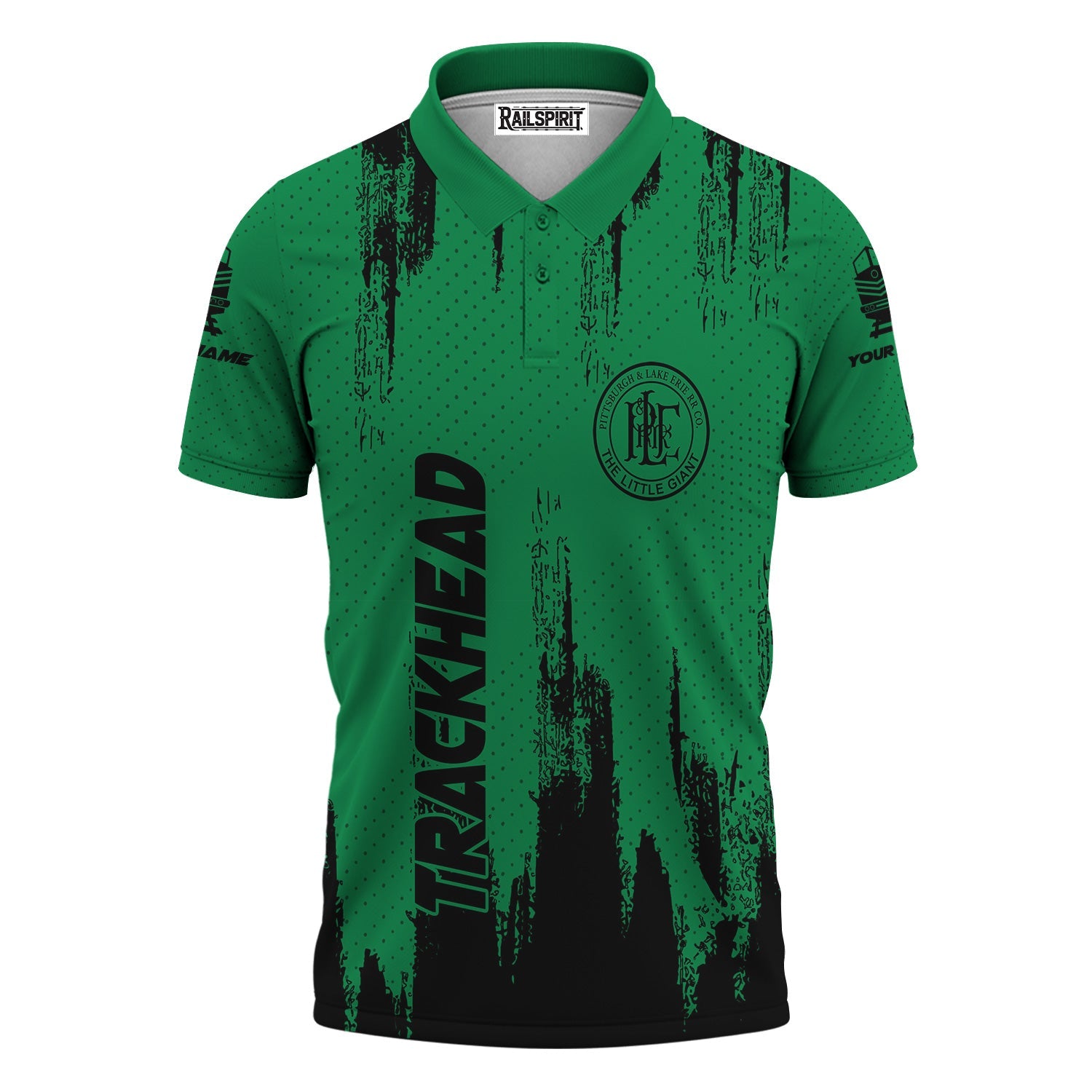 Railspirit Personalized Pittsburgh And Lake Erie Railroad Polo Shirt Paint Impact Design Train Shirt for Trackhead