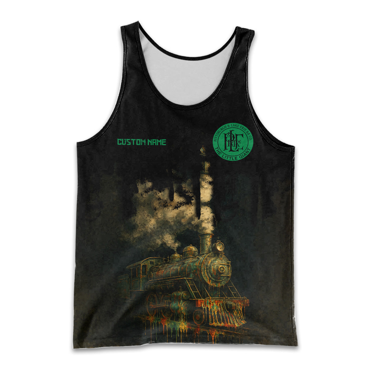 Railspirit Personalized Pittsburgh And Lake Erie Railroad Men Tank Top Vintage Train Art Style Shirt For Locomotive Fans