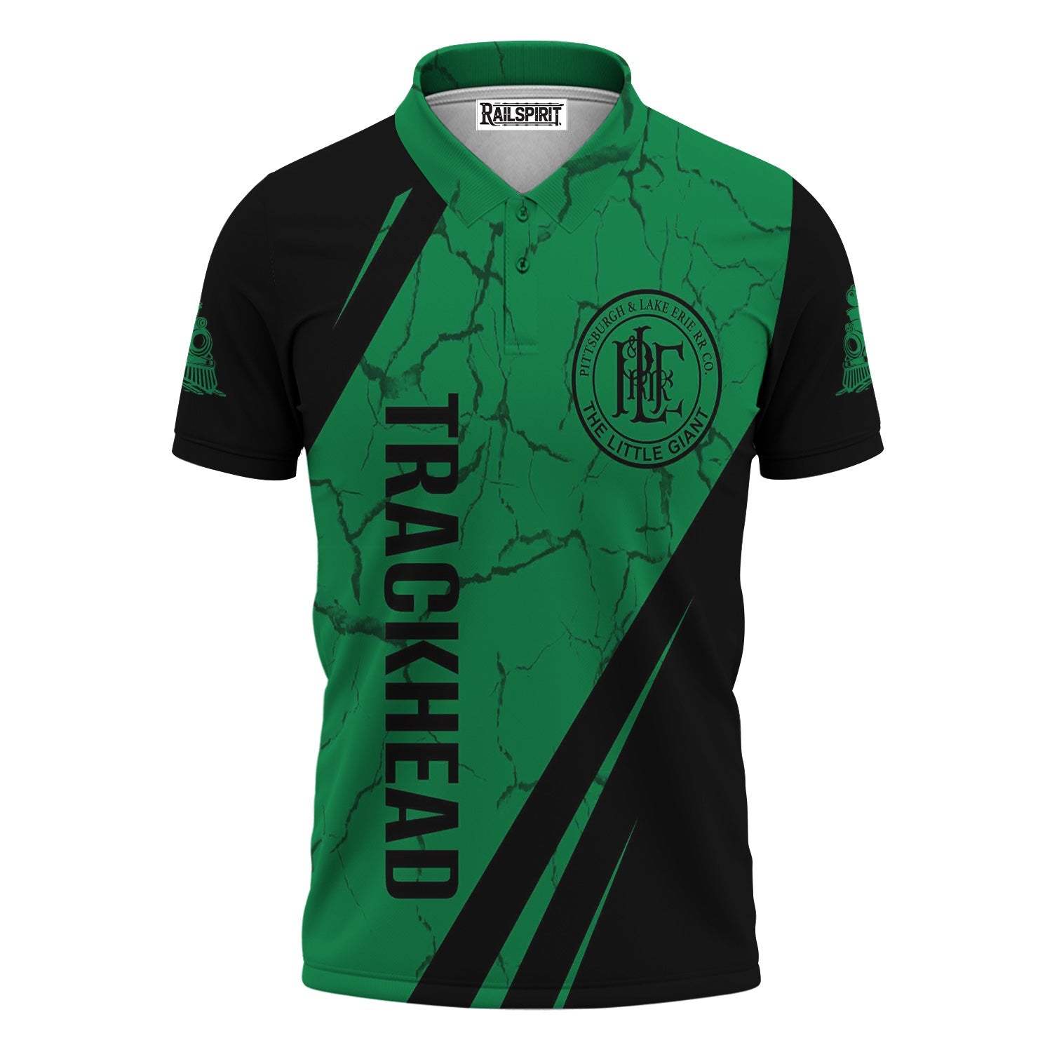 Railspirit Personalized Pittsburgh And Lake Erie Railroad Polo Shirt Crackle Texture Style Train Shirt For Trackhead