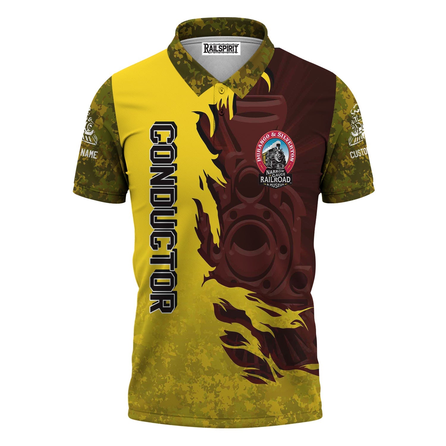 Railspirit Personalized Durango And Silverton Narrow Gauge Railroad Polo Shirt Blazing Style with Custom Position Train Shirt