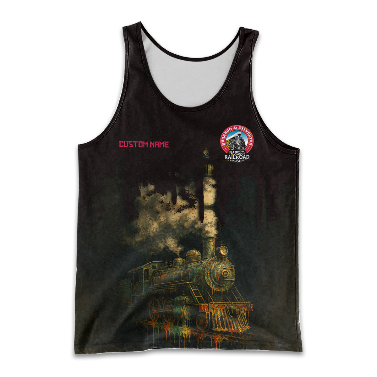 Railspirit Personalized Durango And Silverton Narrow Gauge Railroad Men Tank Top Vintage Train Art Style Shirt For Locomotive Fans