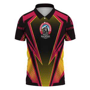 Railspirit Personalized Durango And Silverton Narrow Gauge Railroad Polo Shirt Lightning Graphic Style Shirt Gift Idea For Train Lover