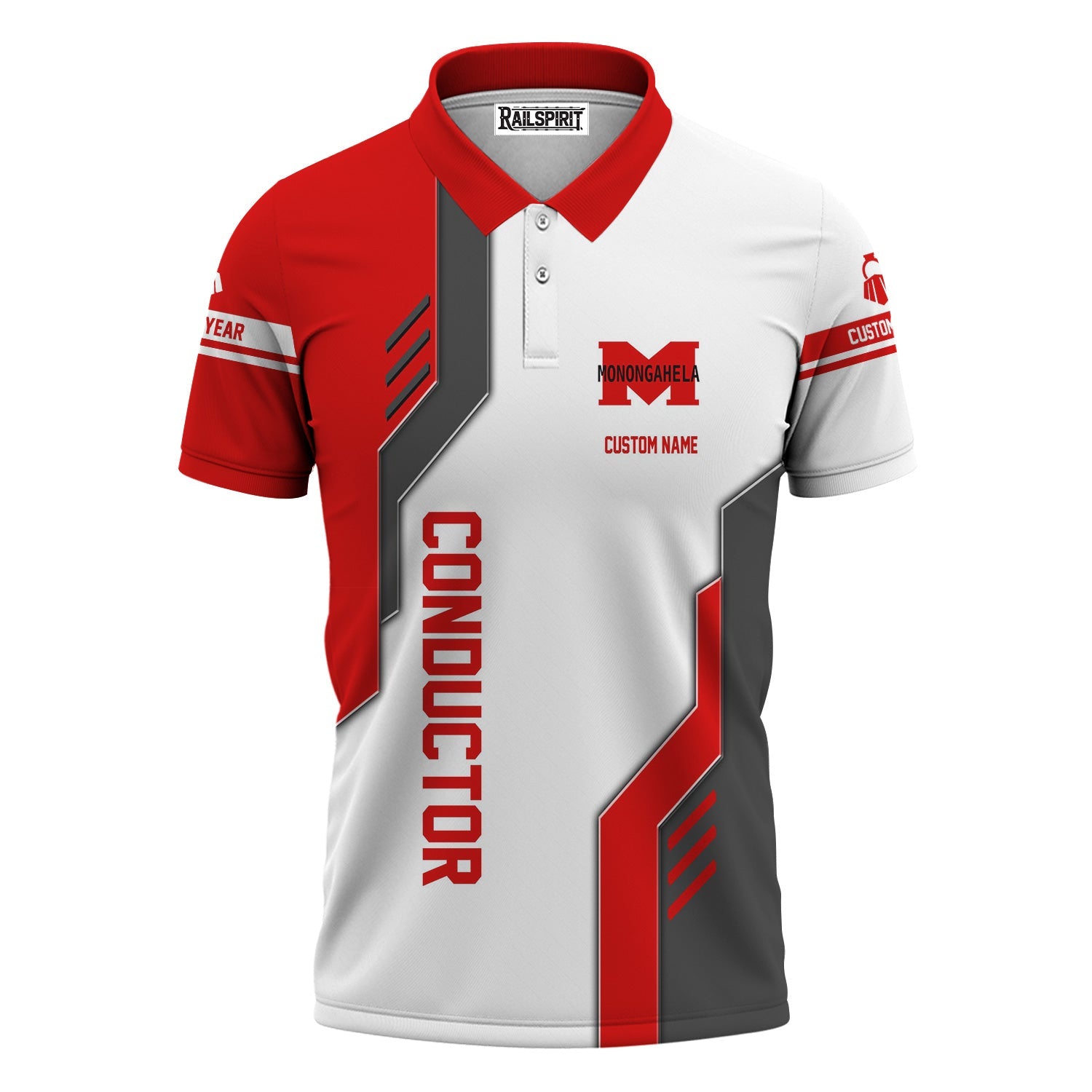 Railspirit Personalized Monongahela Railroad Polo Shirt Unique Railway Style with Custom Job Train Shirt