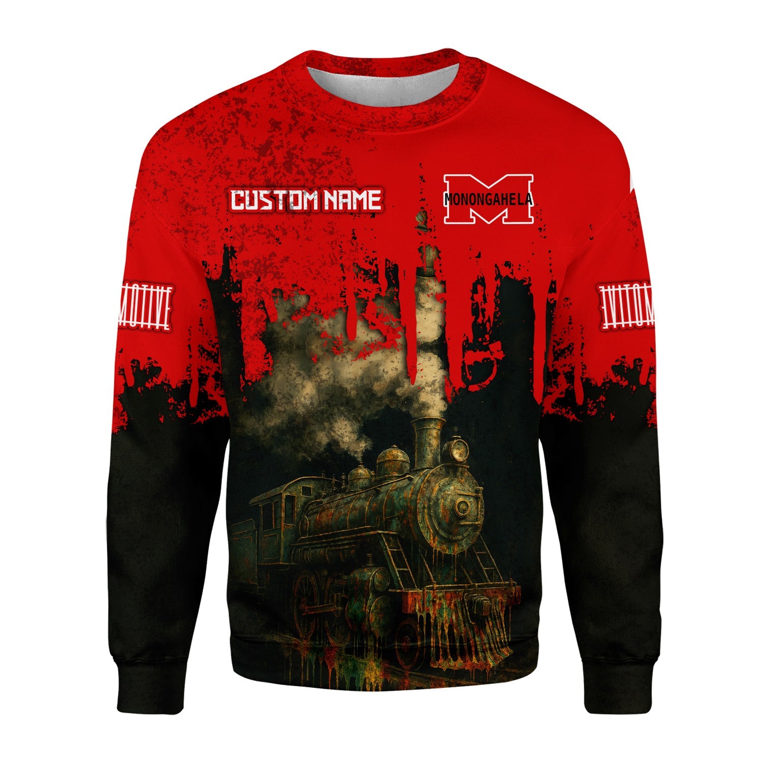 Railspirit Personalized Monongahela Railroad Sweatshirt Vintage Train Art Style Shirt For Locomotive Fans