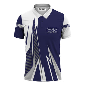 Railspirit Personalized CSX Transportation Railroad Polo Shirt Lightning-Inspired Railway Style Shirt For Train Lovers