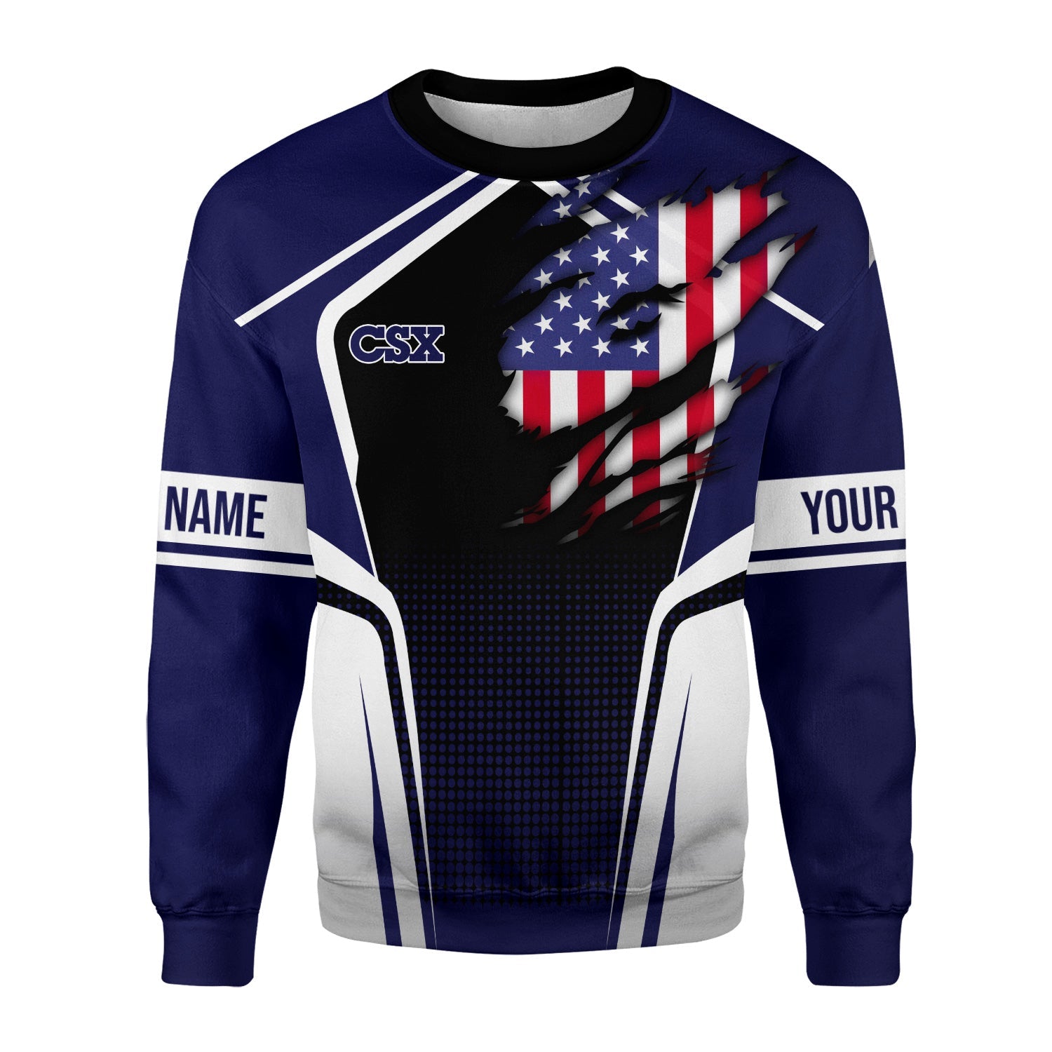 Railspirit Personalized CSX Transportation Railroad Sweatshirt American Eagle Vintage Train Shirt