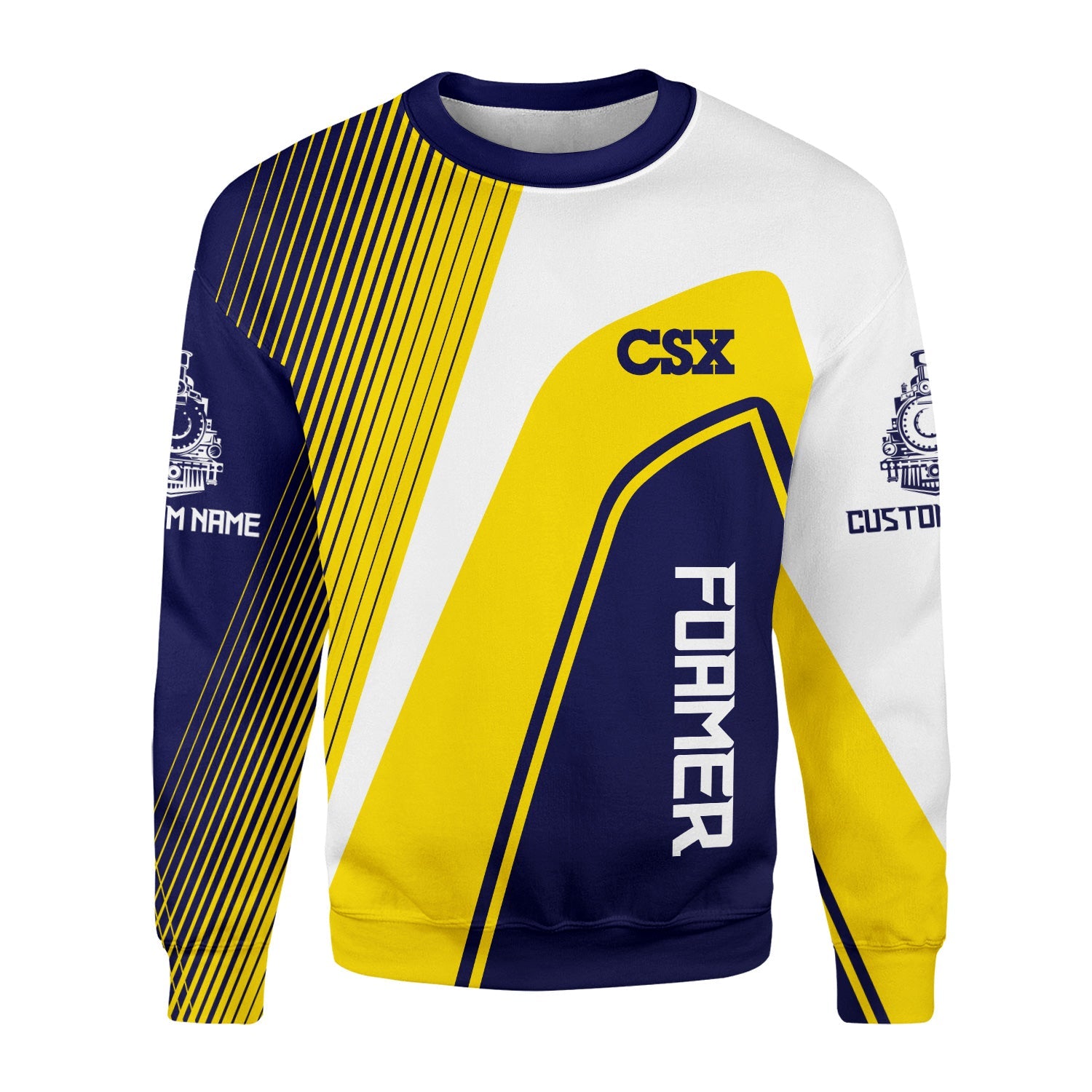 Railspirit Personalized CSX Transportation Railroad Sweatshirt Vibrant Striking Style Shirt For Rail Enthusiasts