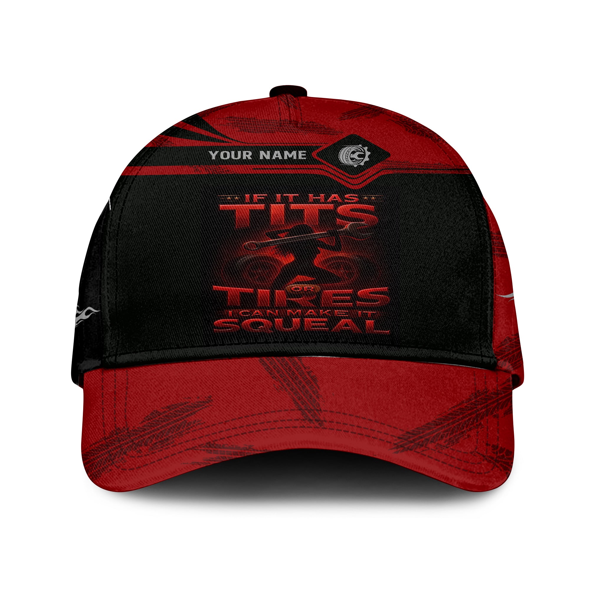 Personalized Tits or Tires Funny Classic Cap for Mechanics, Funny Dirty Joke Gift for Car Lovers