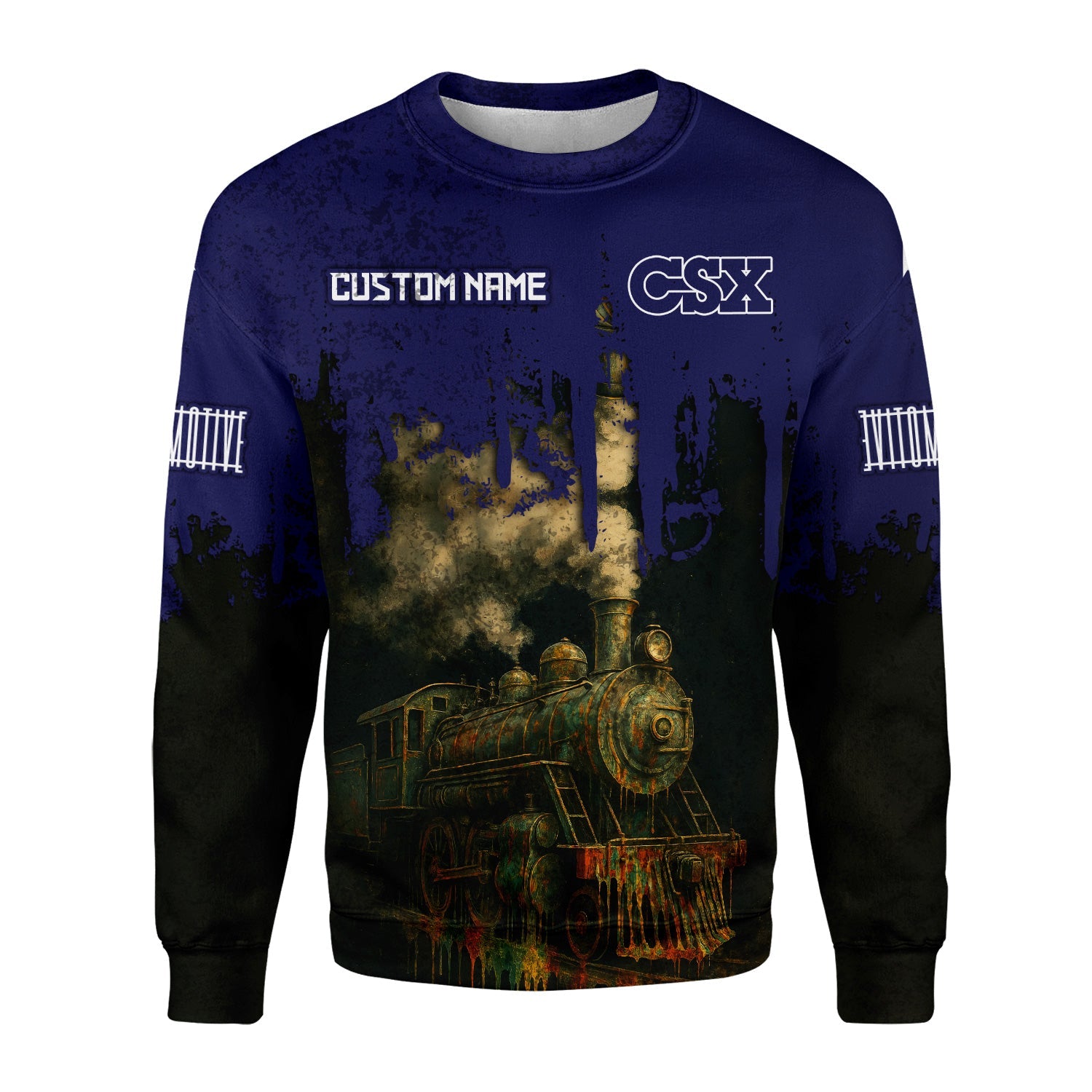 Railspirit Personalized CSX Transportation Railroad Sweatshirt Vintage Train Art Style Shirt For Locomotive Fans