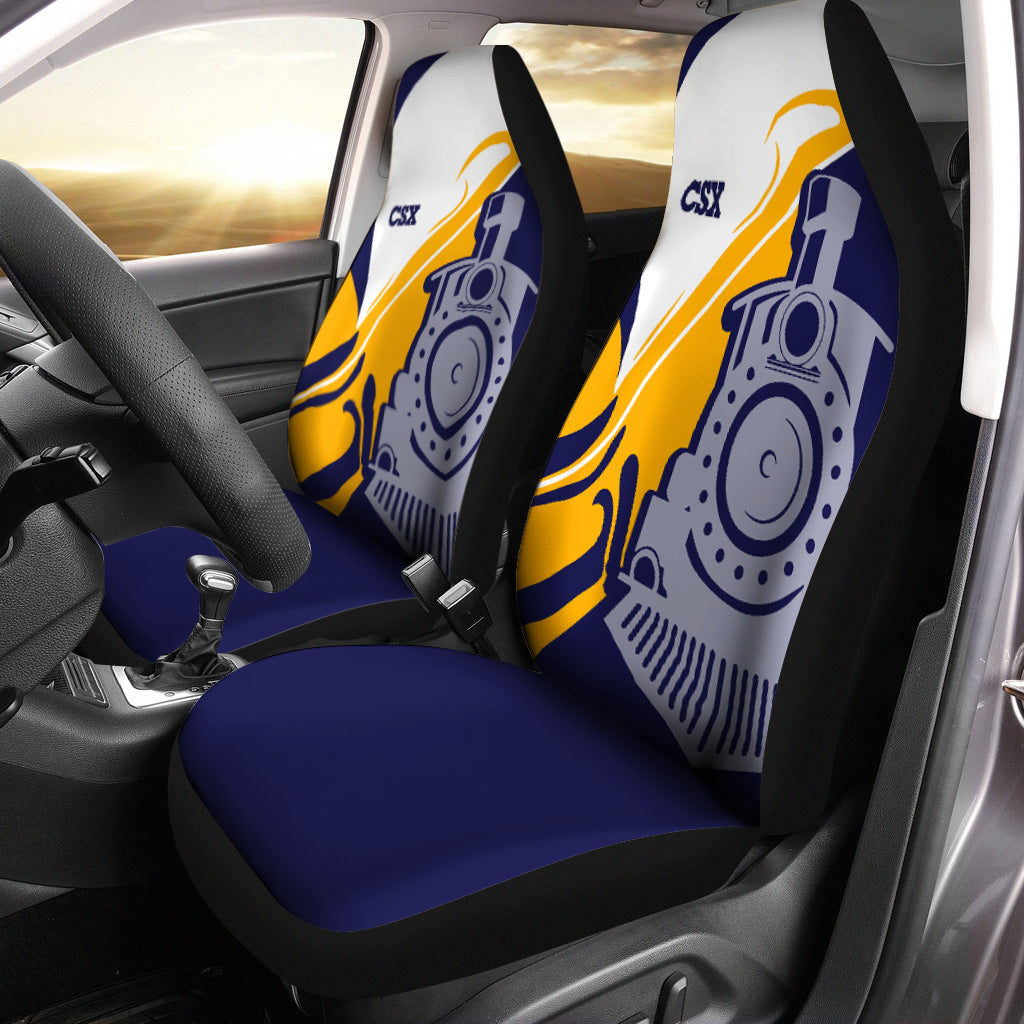 Railspirit CSX Transportation Railroad Car Seat Cover Flame-Inspired Style Seat Cover Gift Idea For Train Lovers