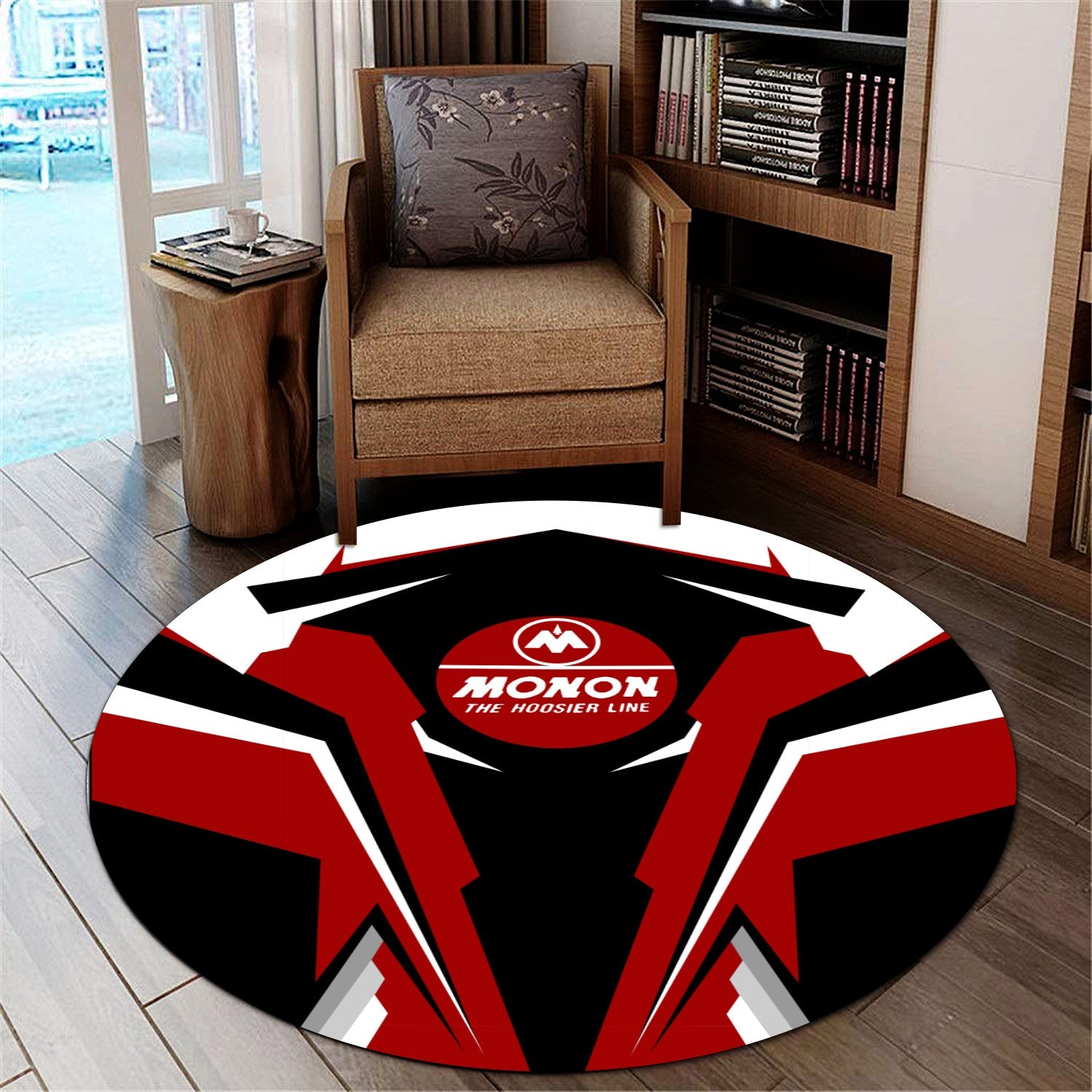 Railspirit Monon Railroad Round Mat Strong Line Style Rug All Over Print